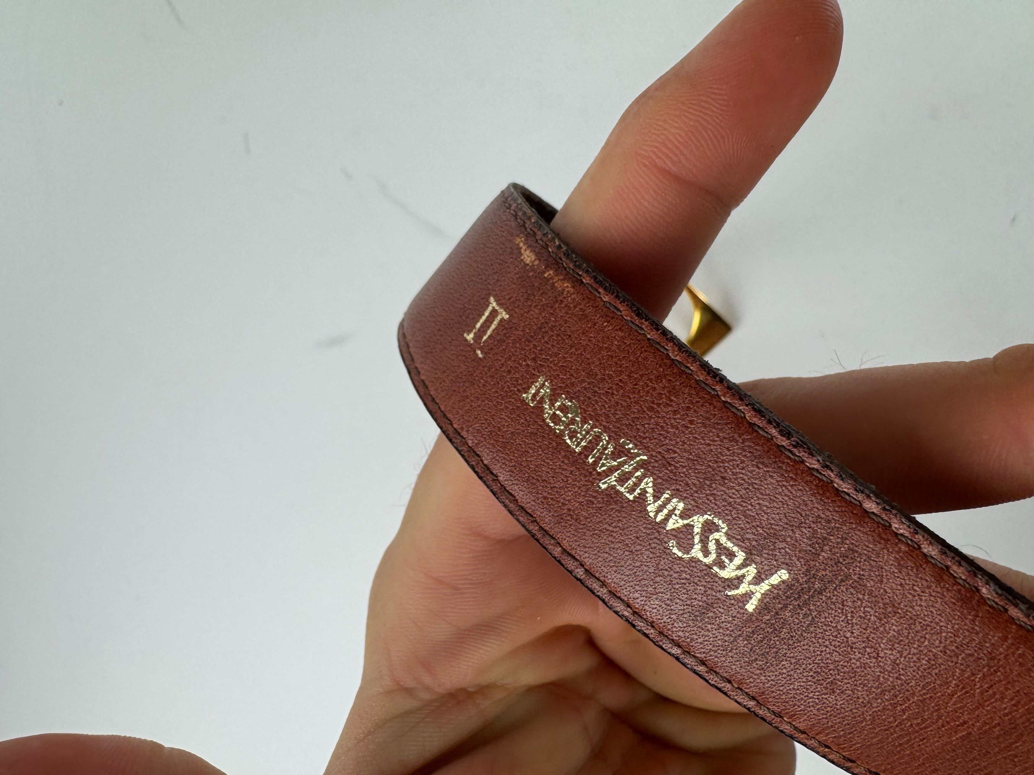 Other Vintage Yves Saint Laurent Suede Leather Belt Brown Size ONE SIZE - 8 Thumbnail