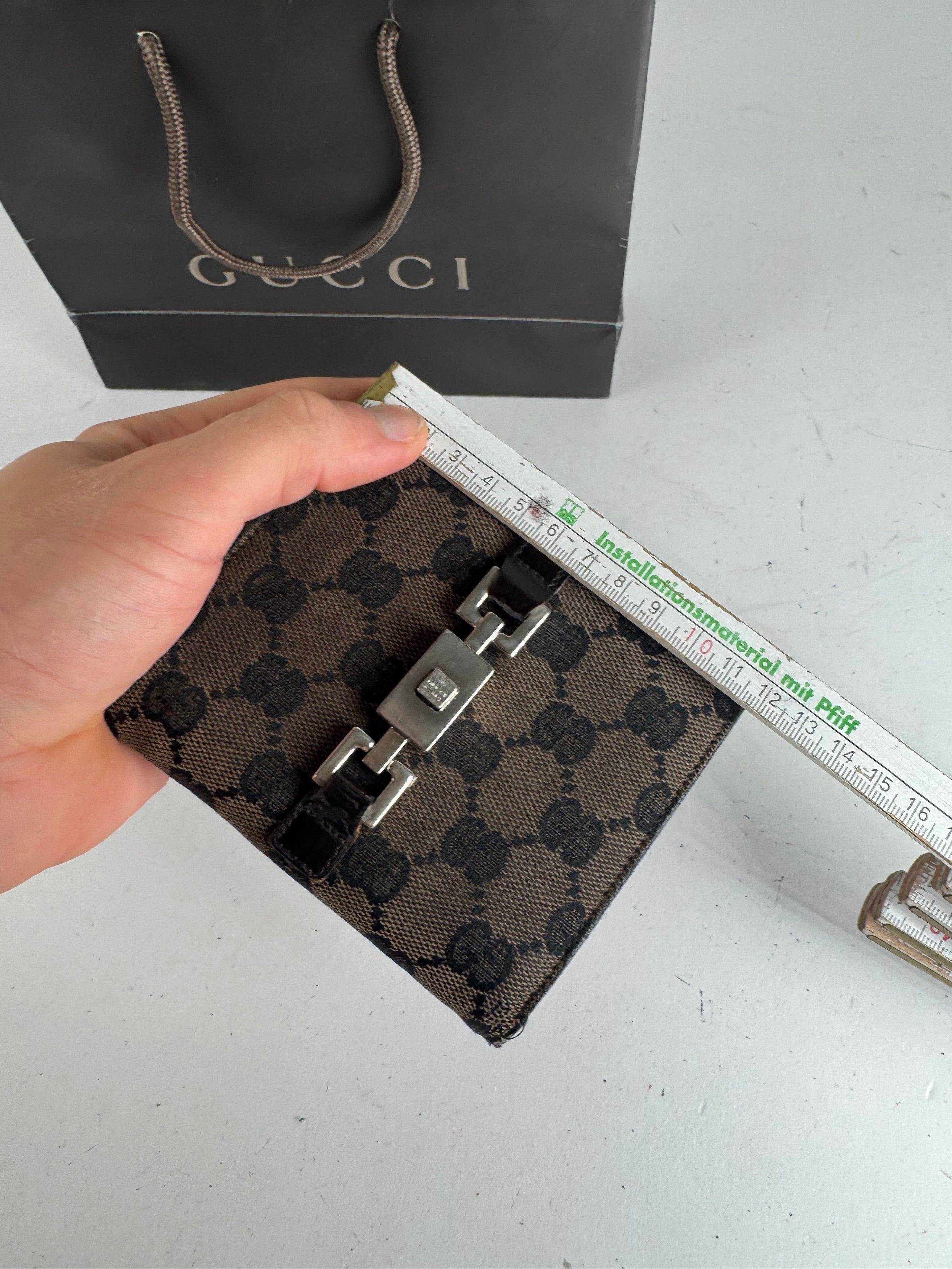 Other Vintage Gucci Jackie Monogram Wallet Brown Black Size ONE SIZE - 10 Thumbnail