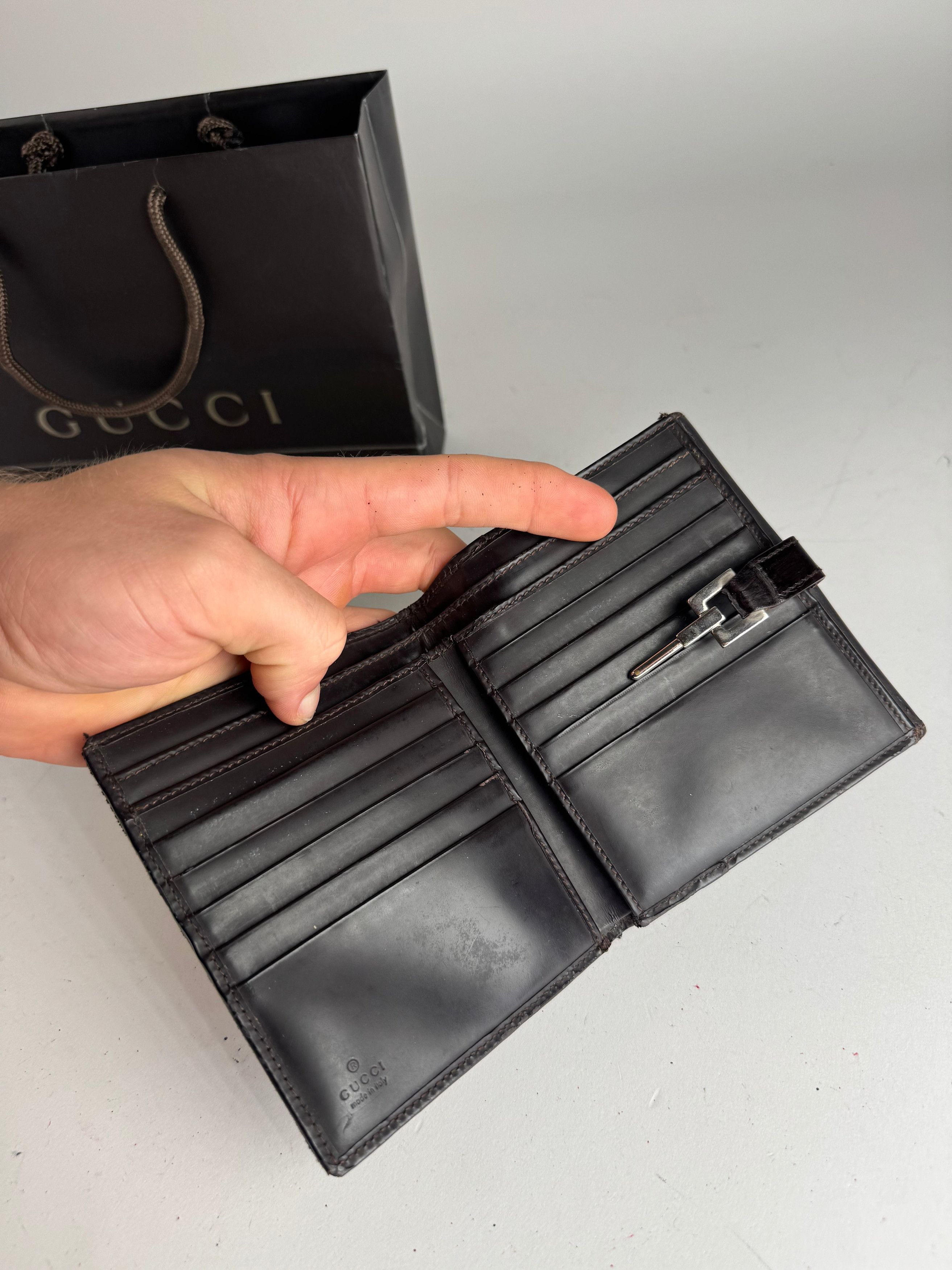 Other Vintage Gucci Jackie Monogram Wallet Brown Black Size ONE SIZE - 4 Thumbnail