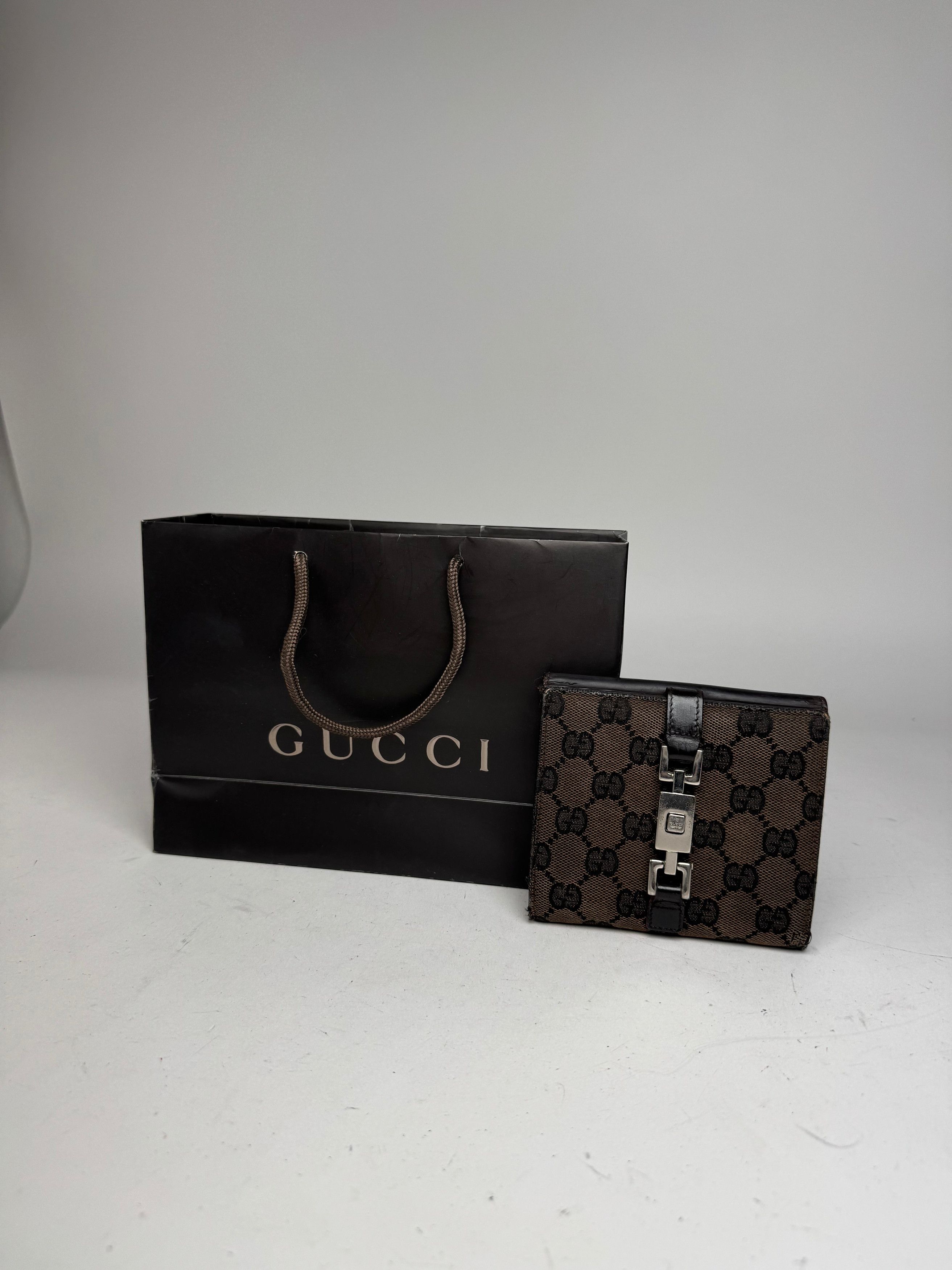 Other Vintage Gucci Jackie Monogram Wallet Brown Black Size ONE SIZE - 12 Thumbnail