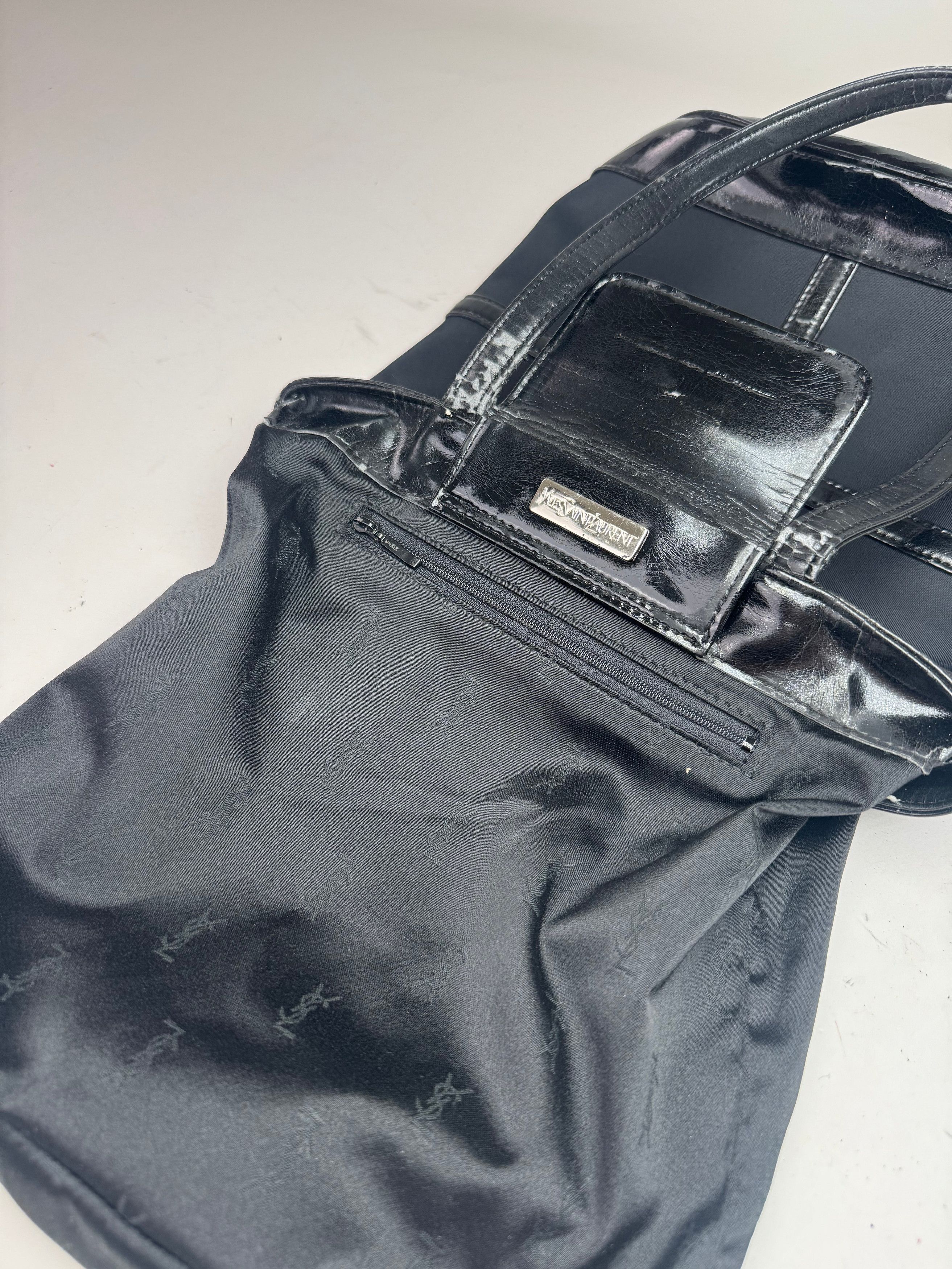Other Vintage Yves Saint Laurent Bucket Canvas Patent Leather Bag Size ONE SIZE - 4 Thumbnail
