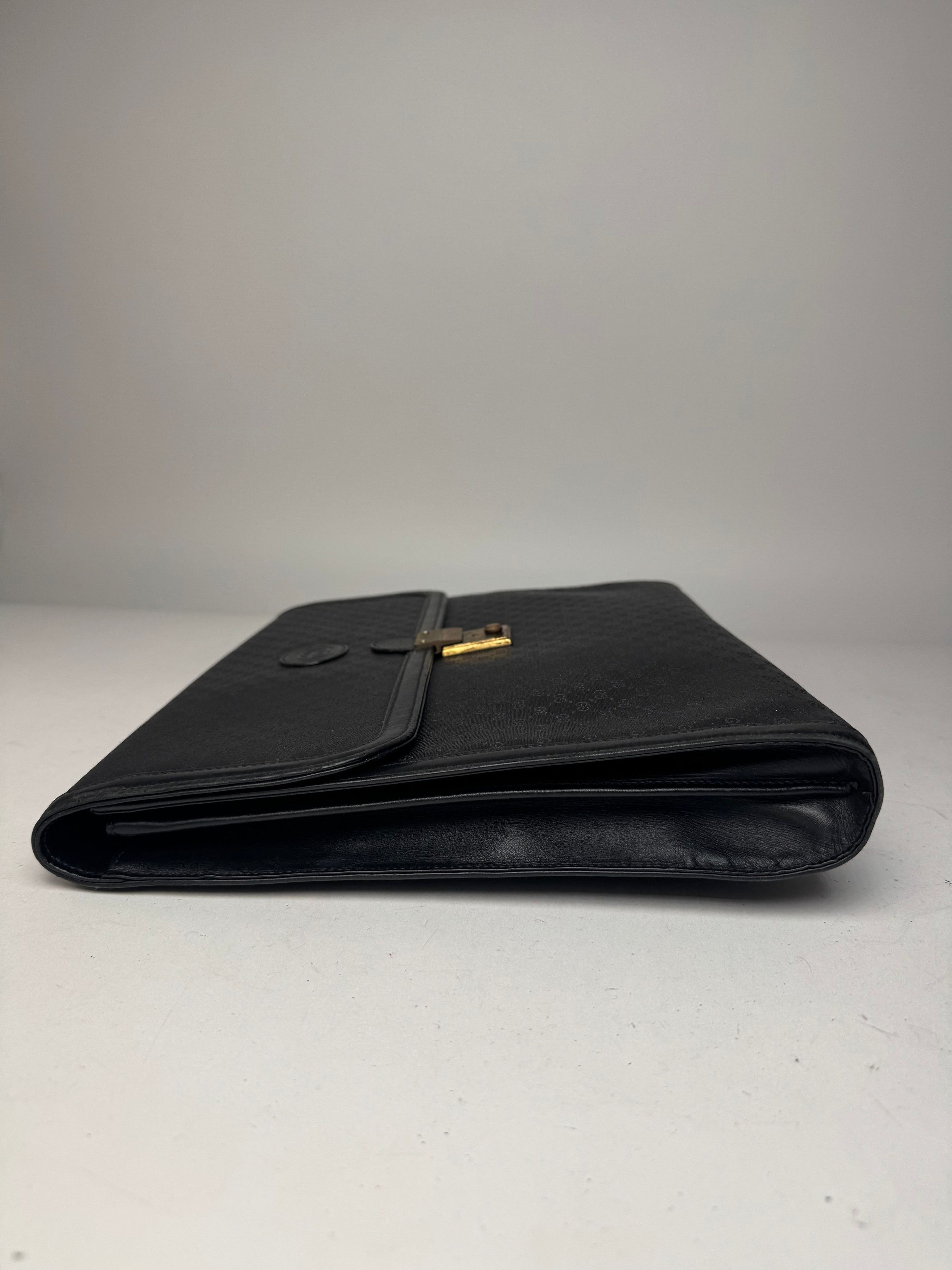 Other Vintage Gucci Monogram Leather Clutch Black Size ONE SIZE - 8 Thumbnail