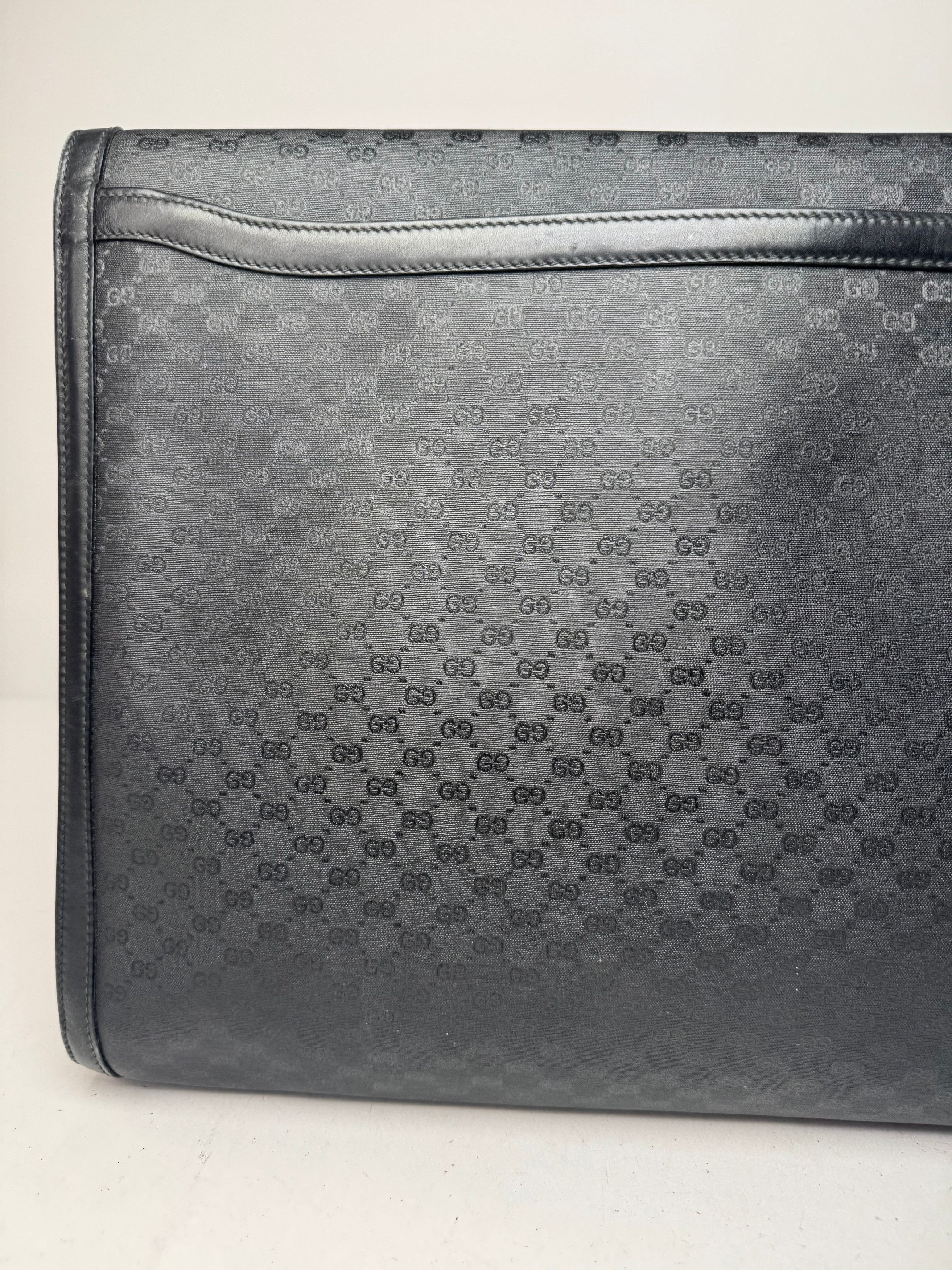 Other Vintage Gucci Monogram Leather Clutch Black Size ONE SIZE - 7 Thumbnail