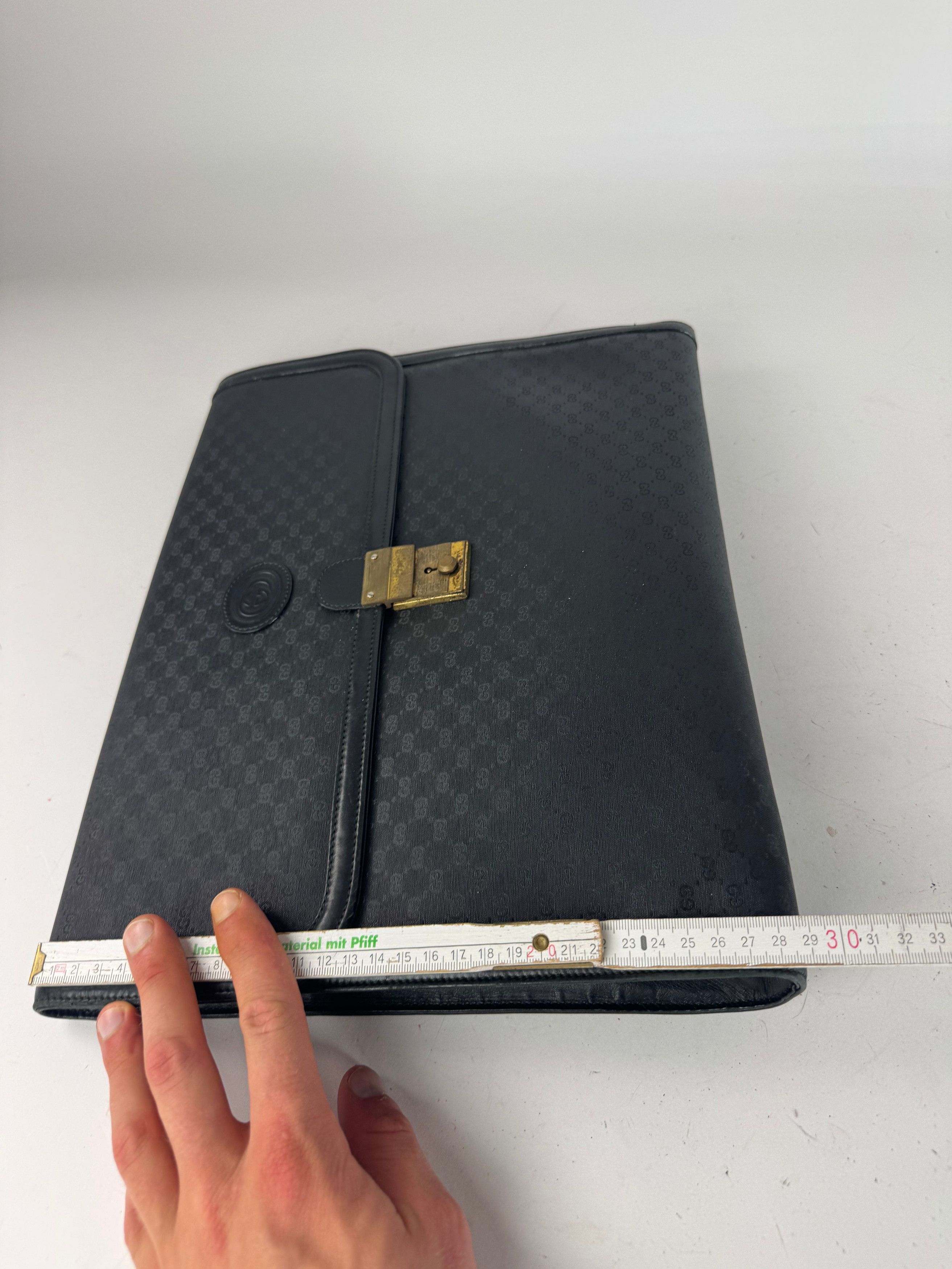 Other Vintage Gucci Monogram Leather Clutch Black Size ONE SIZE - 13 Thumbnail