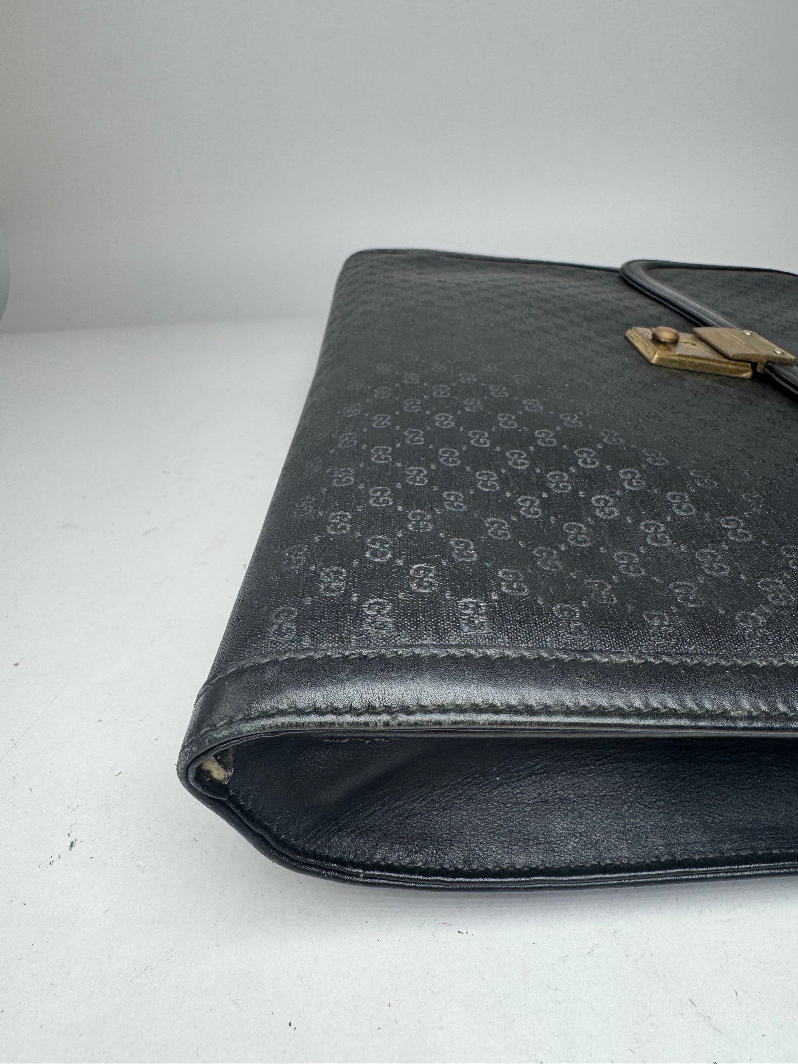 Other Vintage Gucci Monogram Leather Clutch Black Size ONE SIZE - 10 Thumbnail