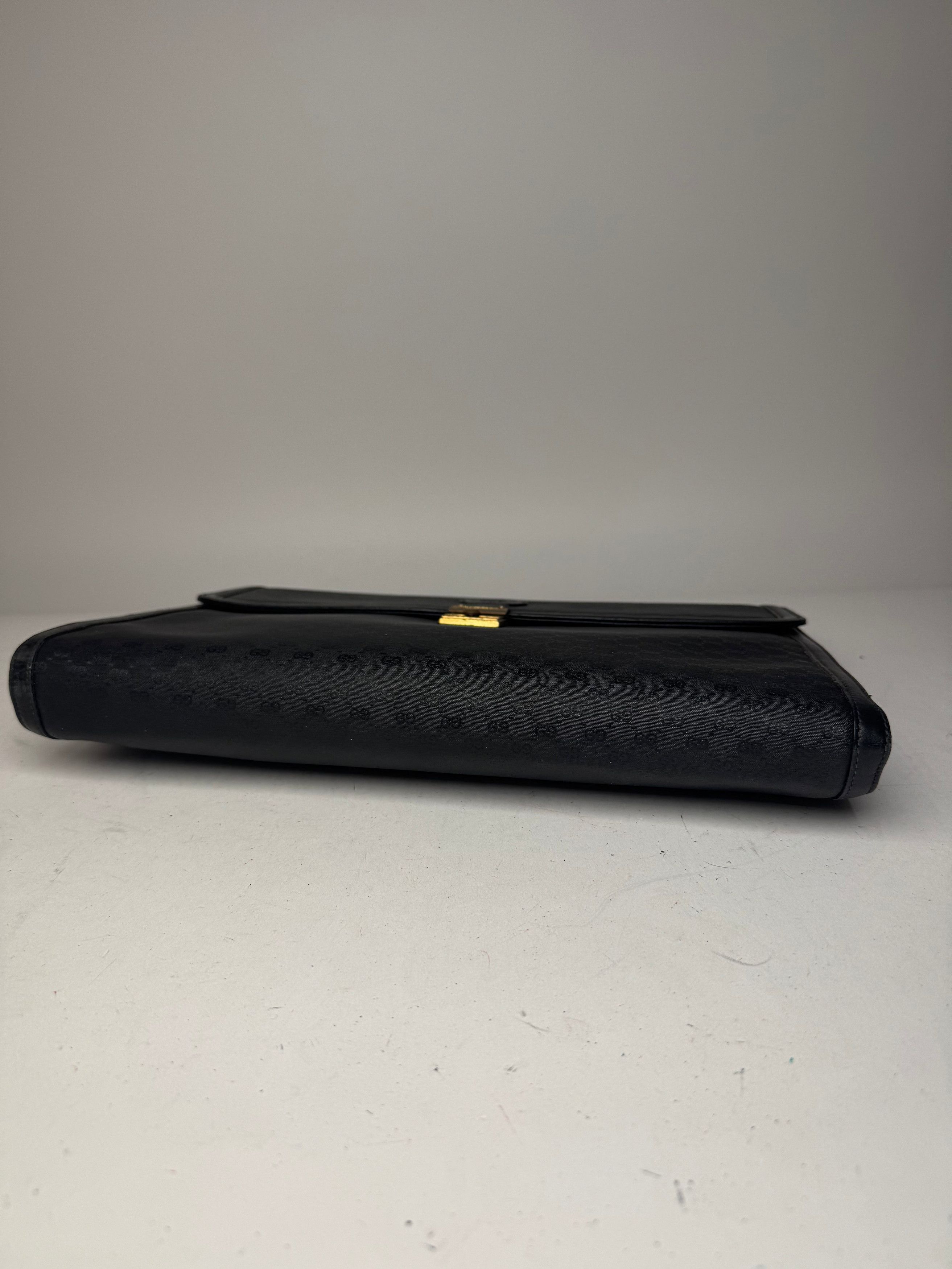 Other Vintage Gucci Monogram Leather Clutch Black Size ONE SIZE - 9 Thumbnail