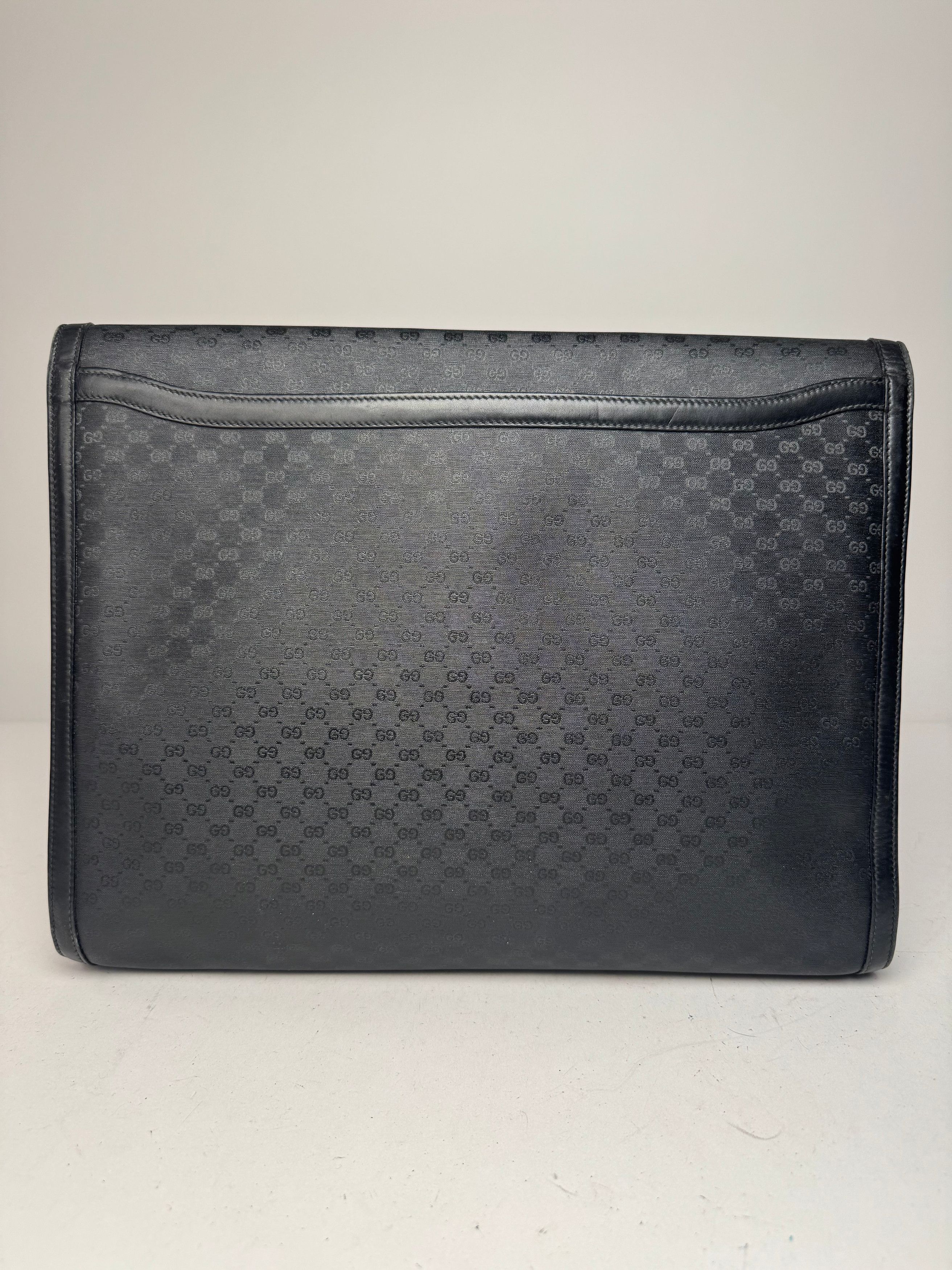 Other Vintage Gucci Monogram Leather Clutch Black Size ONE SIZE - 2 Thumbnail