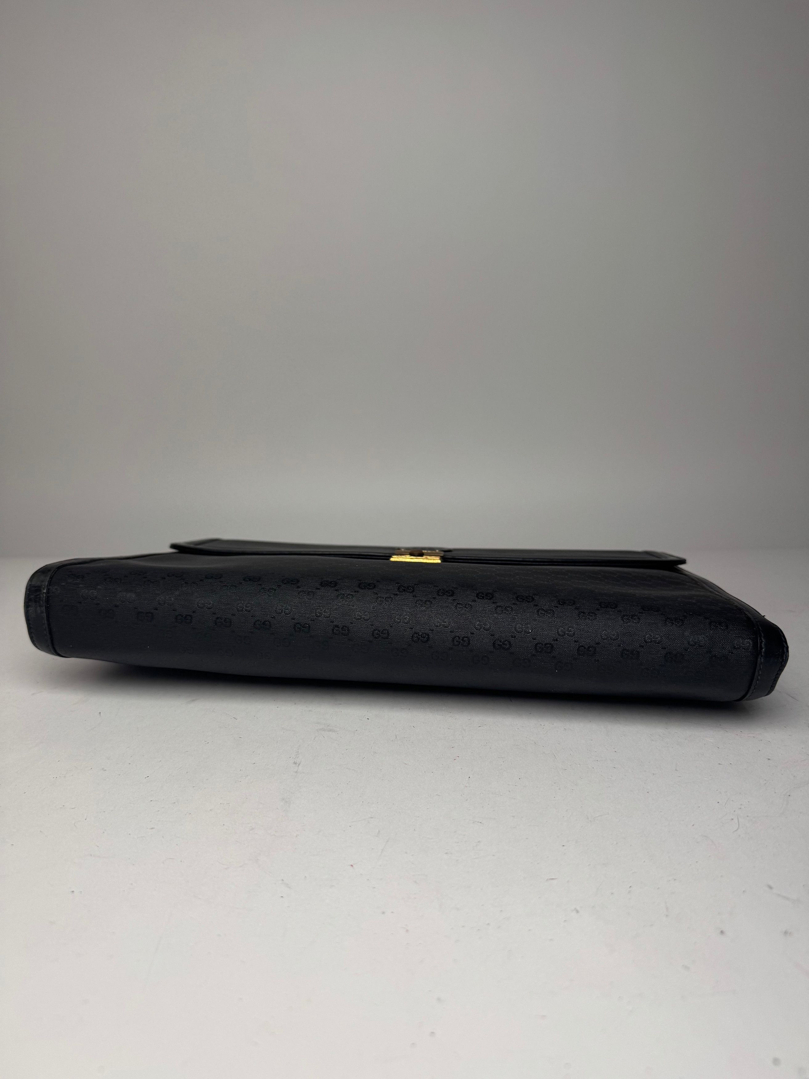 Other Vintage Gucci Monogram Leather Clutch Black Size ONE SIZE - 14 Thumbnail