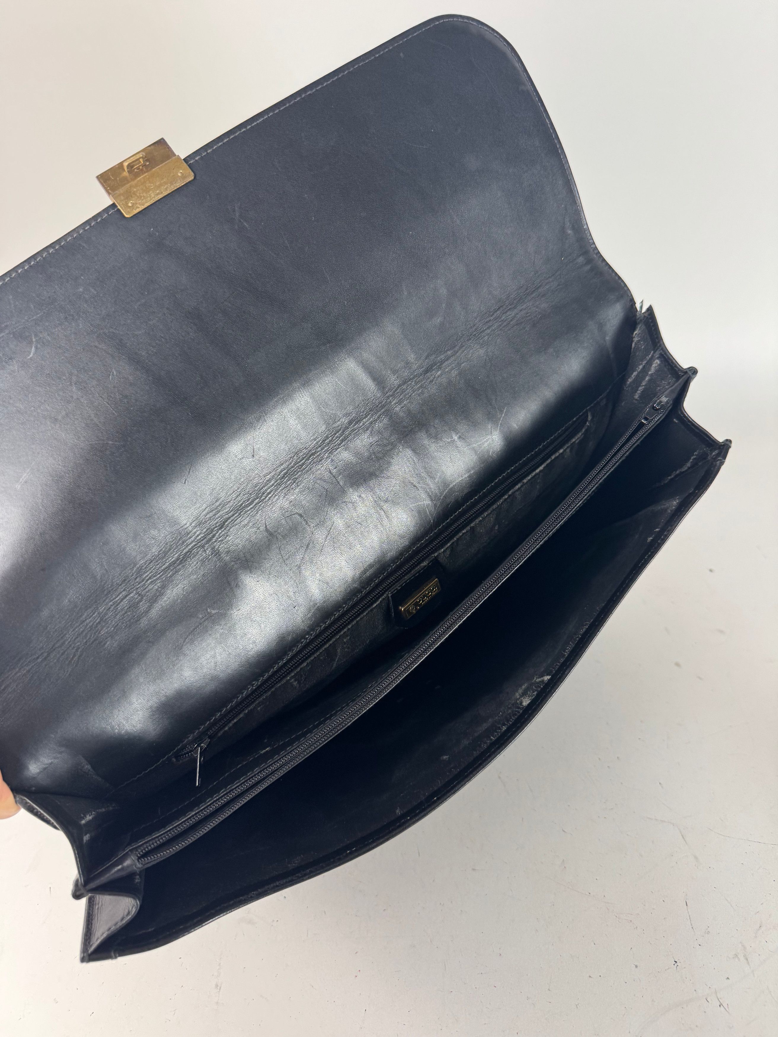 Other Vintage Gucci Monogram Leather Clutch Black Size ONE SIZE - 3 Thumbnail