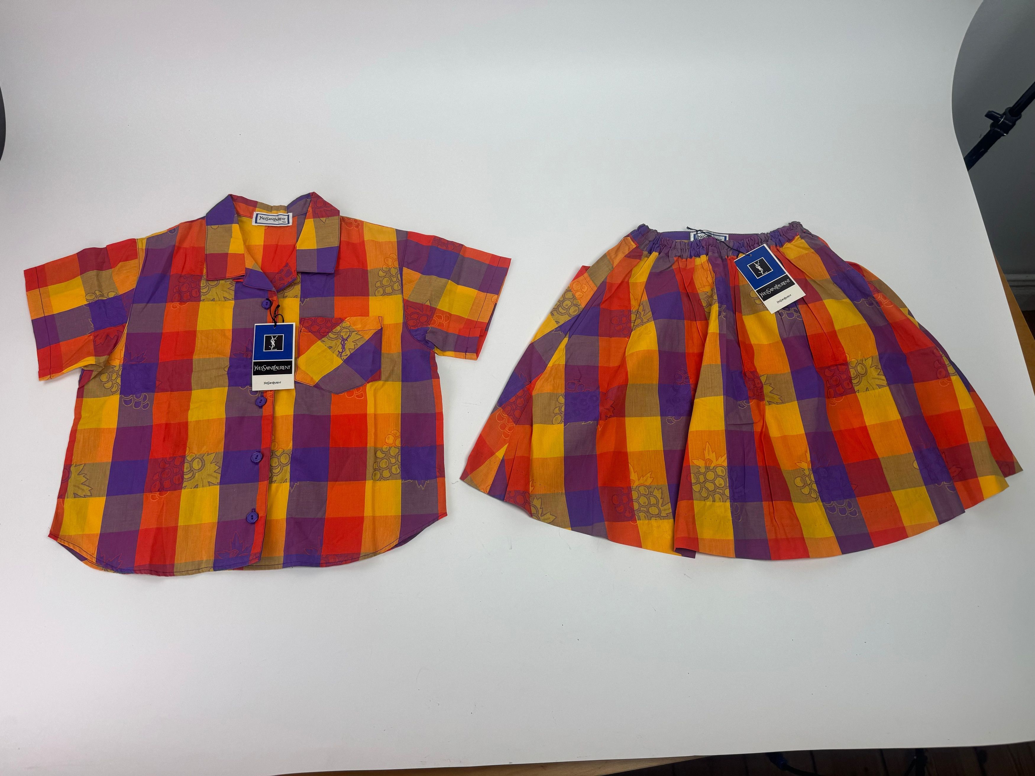 Other Vintage Yves Saint Laurent Checked Twin Set Size XS / US 0-2 / IT 36-38 - 4 Thumbnail