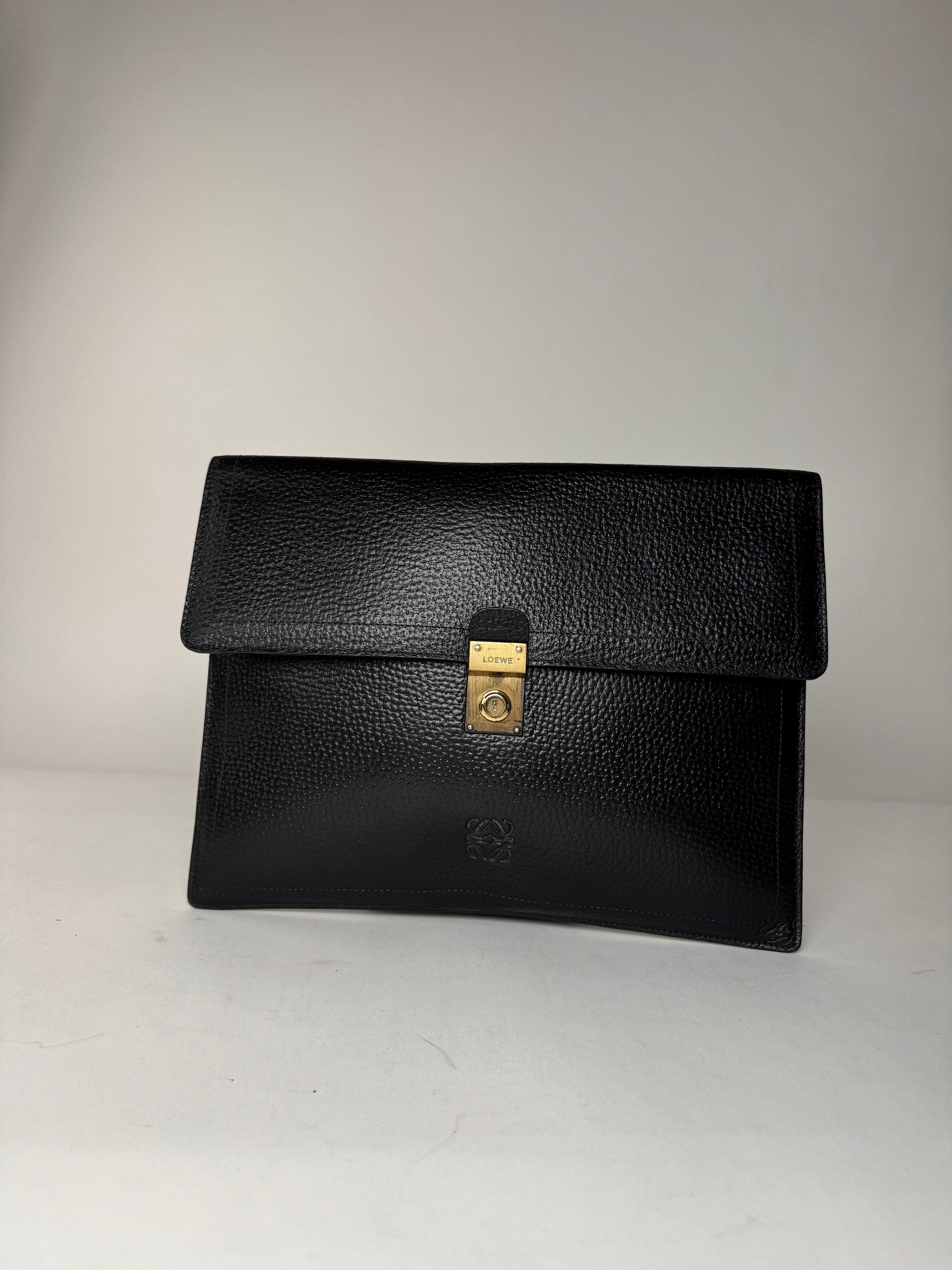 Other Vintage Loewe Madrid Anagram Leather Clutch Black Size ONE SIZE - 14 Thumbnail