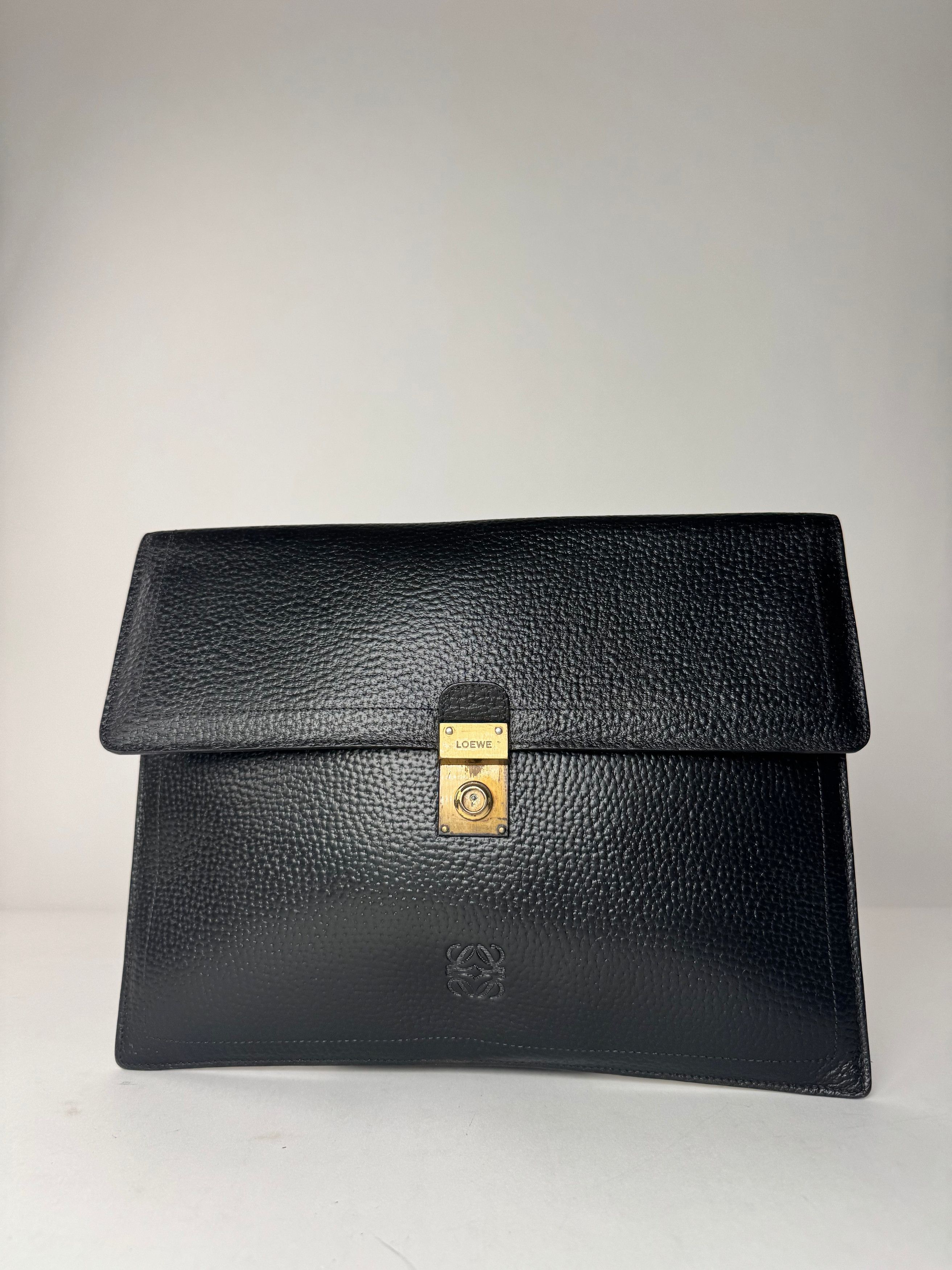 Other Vintage Loewe Madrid Anagram Leather Clutch Black Size ONE SIZE - 6 Thumbnail