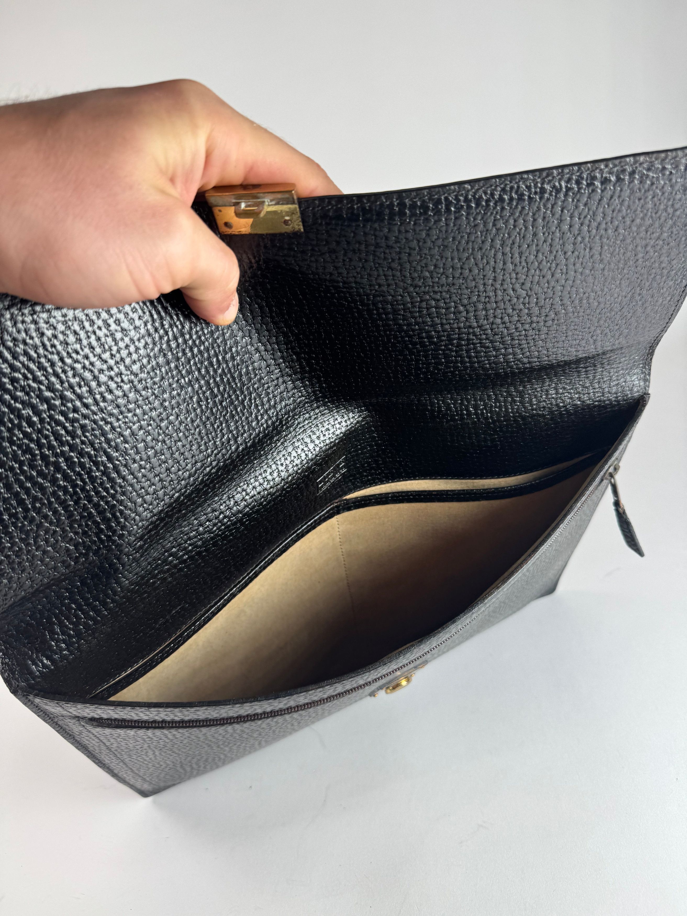 Other Vintage Loewe Madrid Anagram Leather Clutch Black Size ONE SIZE - 4 Thumbnail