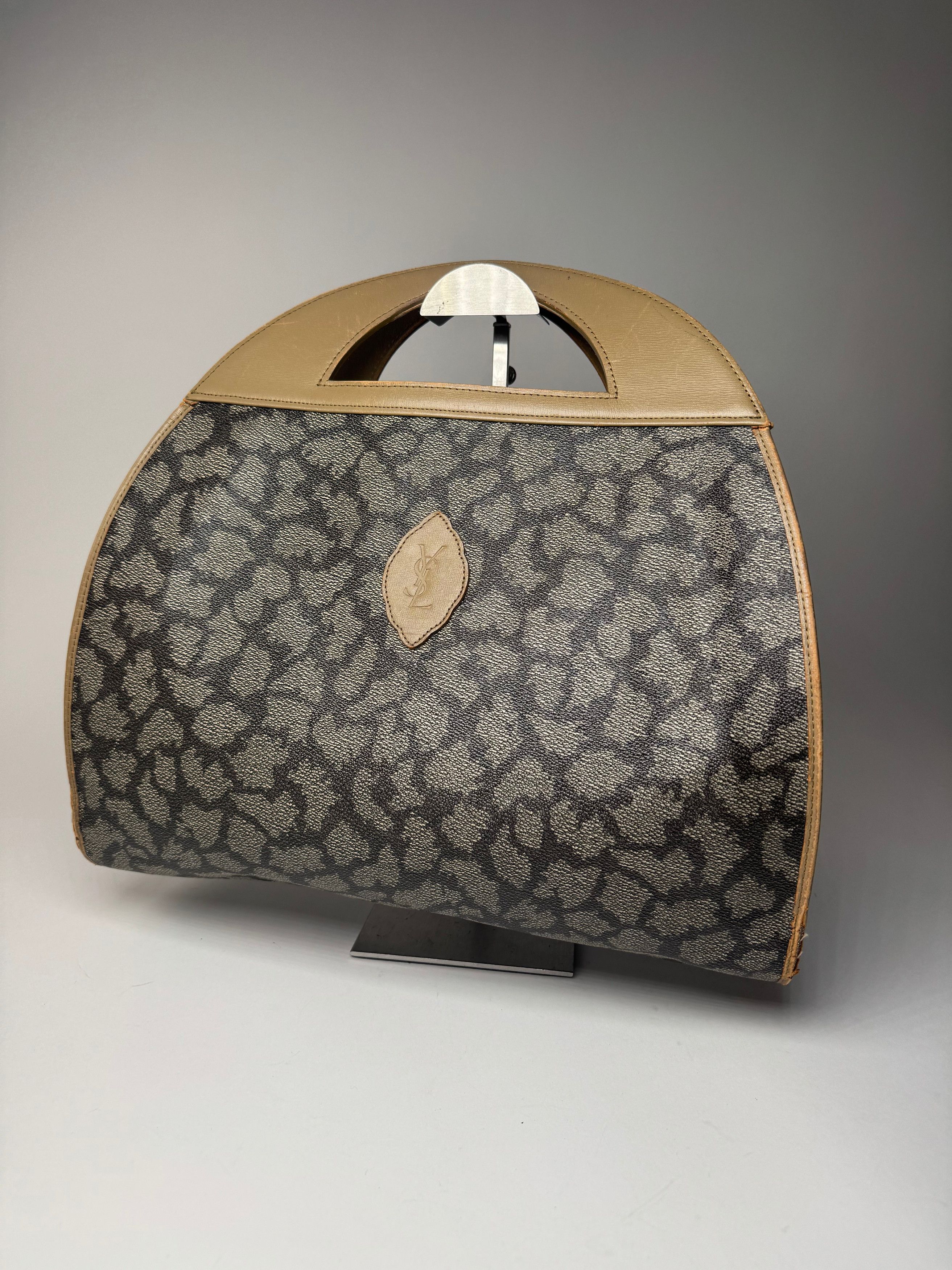 Other Vintage Yves Saint Laurent Leather Tote Bag Grey Brown Black Size ONE SIZE - 4 Thumbnail