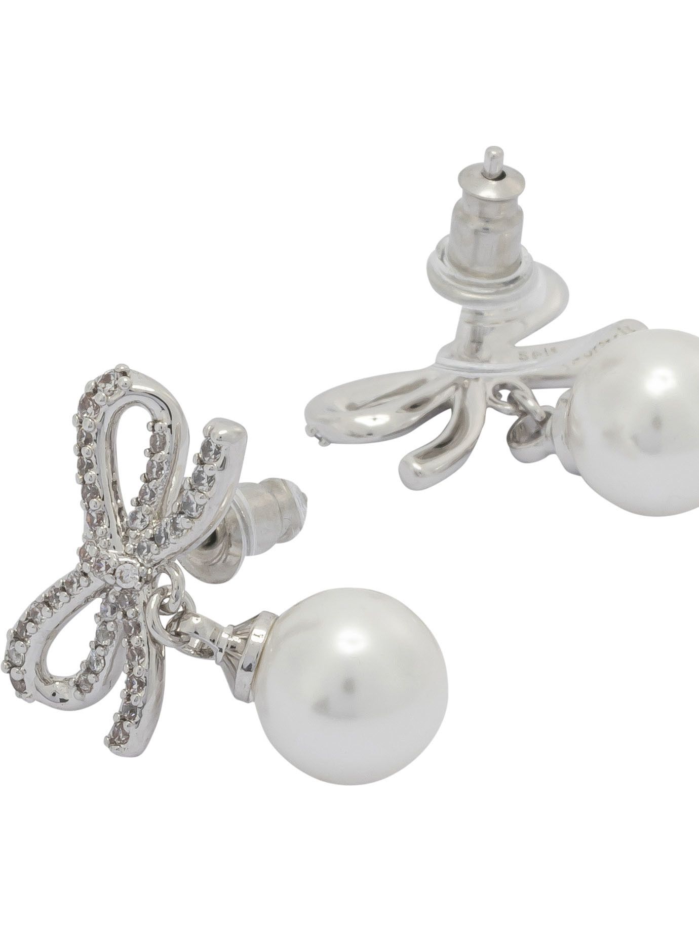 Self-Portrait Self-Portrait Earrings With Bow And Pearls Women - USA Duties Paid Size ONE SIZE - 2 Thumbnail