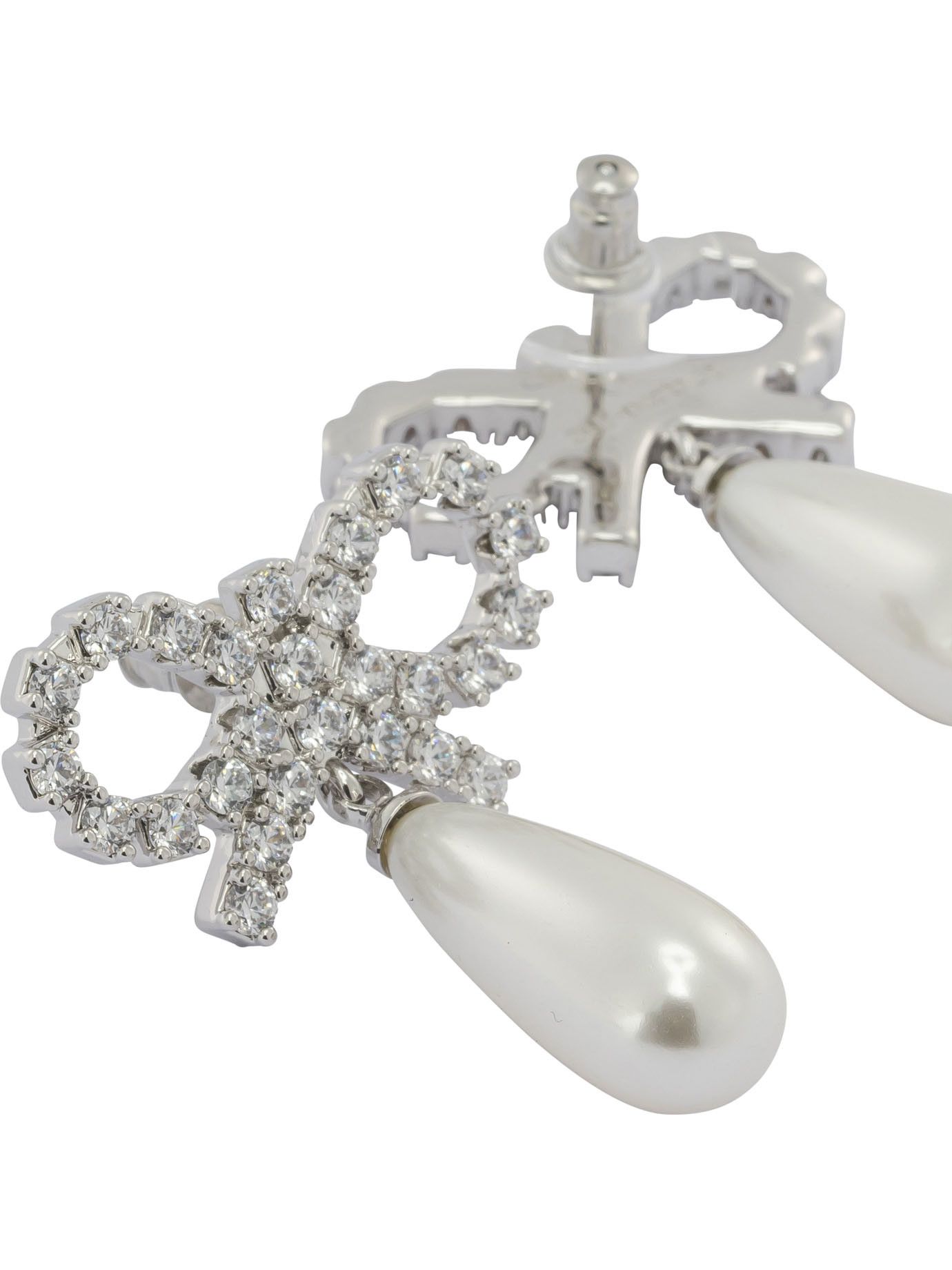 Self-Portrait Self-Portrait Pearl Earrings With Crystal Bow Women - USA Duties Paid Size ONE SIZE - 2 Thumbnail