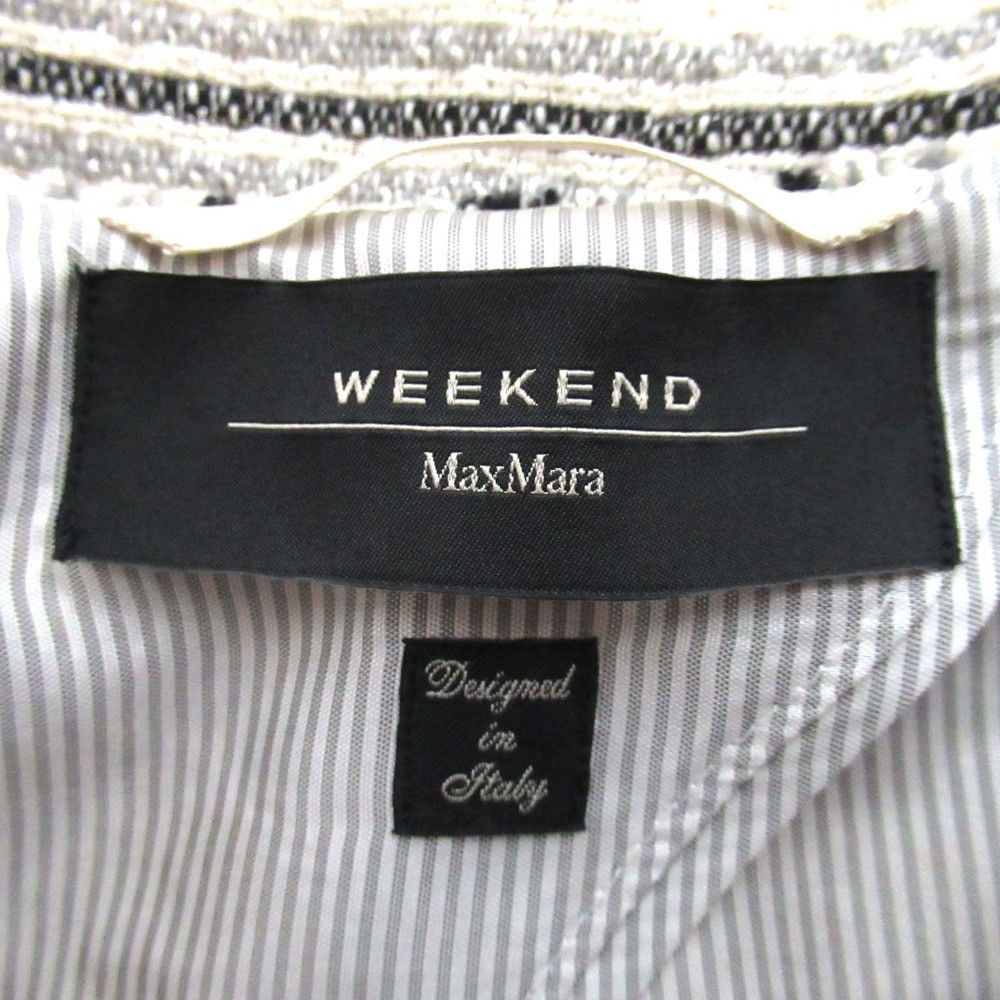 Max Mara MaxMara Max Mara Weekend Lame Tweed Collarless Jacket Textile Outerwear DUTY FREE for USA Size ONE SIZE - 7 Thumbnail