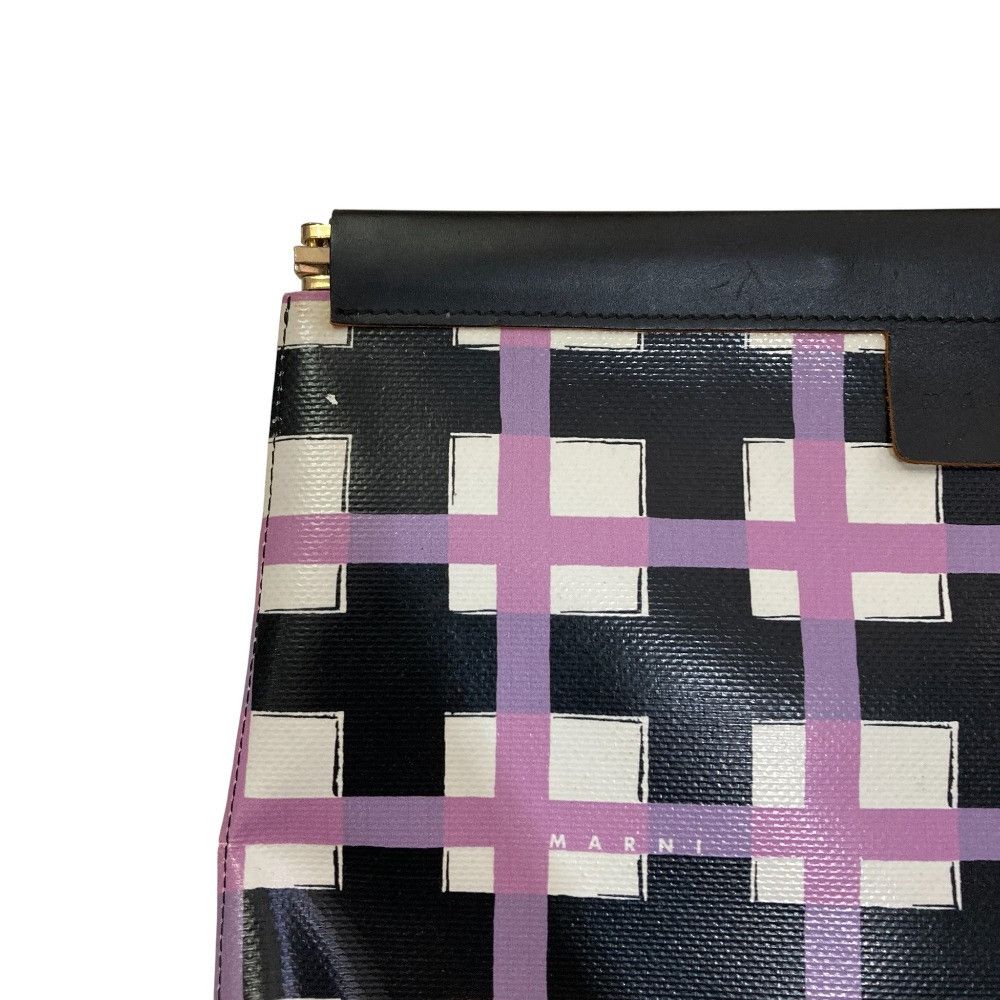 Marni Marni Marni Flower Cafe Check Print PVC Clutch Bag Plastic / Synthetic Clutch Bag DUTY FREE for USA Size ONE SIZE - 2 Thumbnail