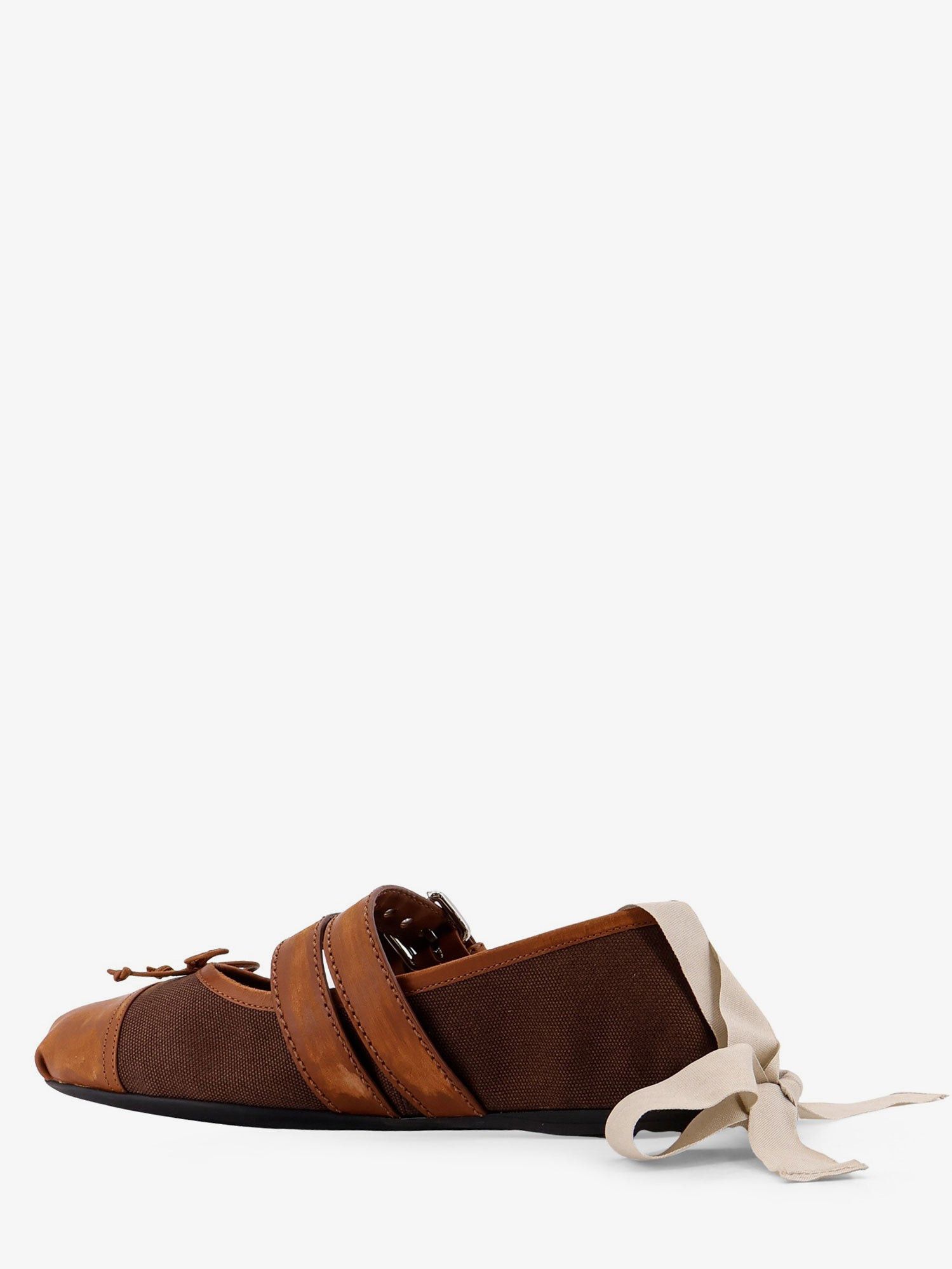 Miu Miu Canvas and leather blend ballerinas IT 37.5 Women - USA Tariffs Included