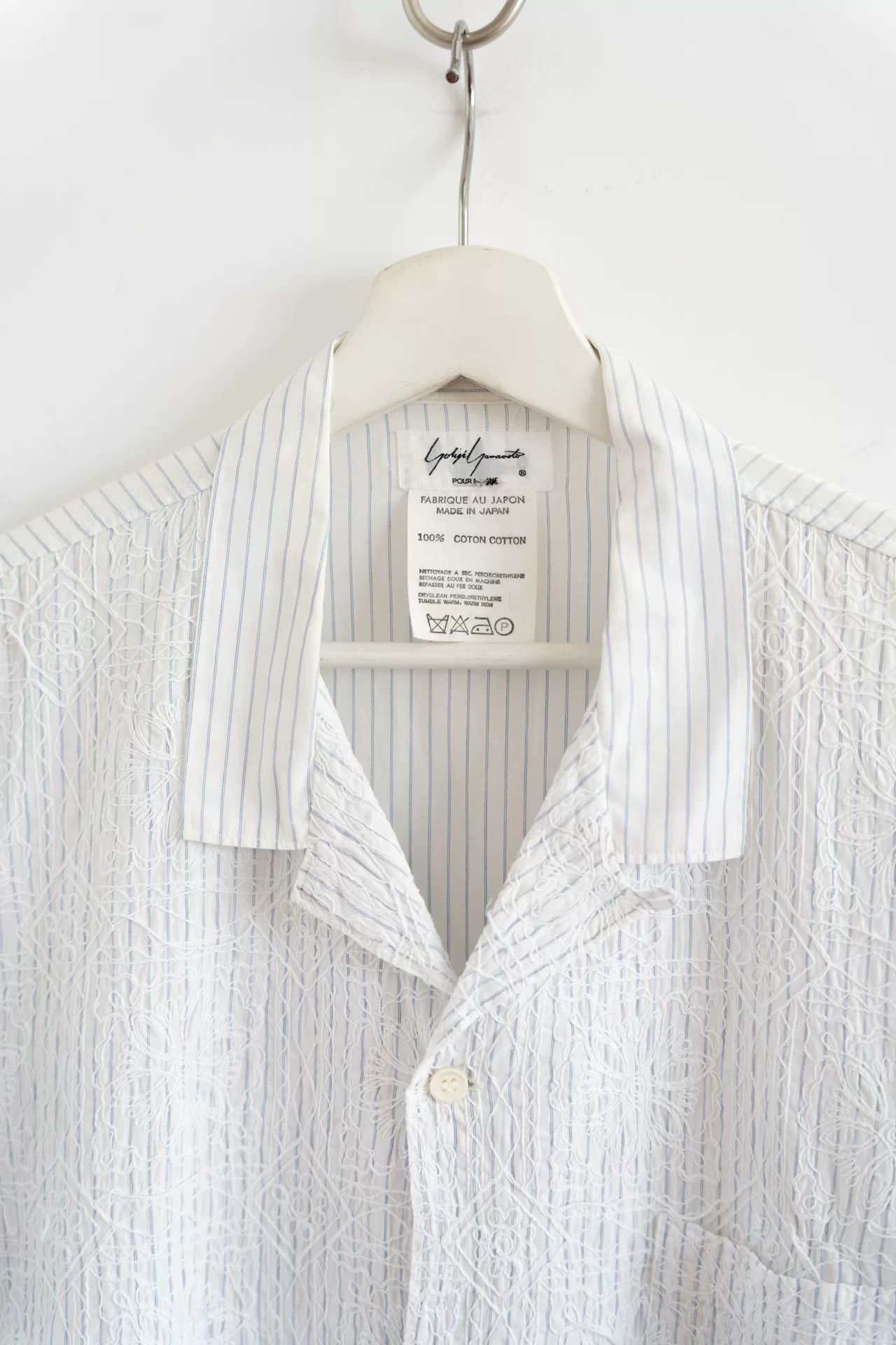 Yohji Yamamoto Yohji Yamamoto White Embroidered Shirt Size M / US 6-8 / IT 42-44 - 4 Thumbnail