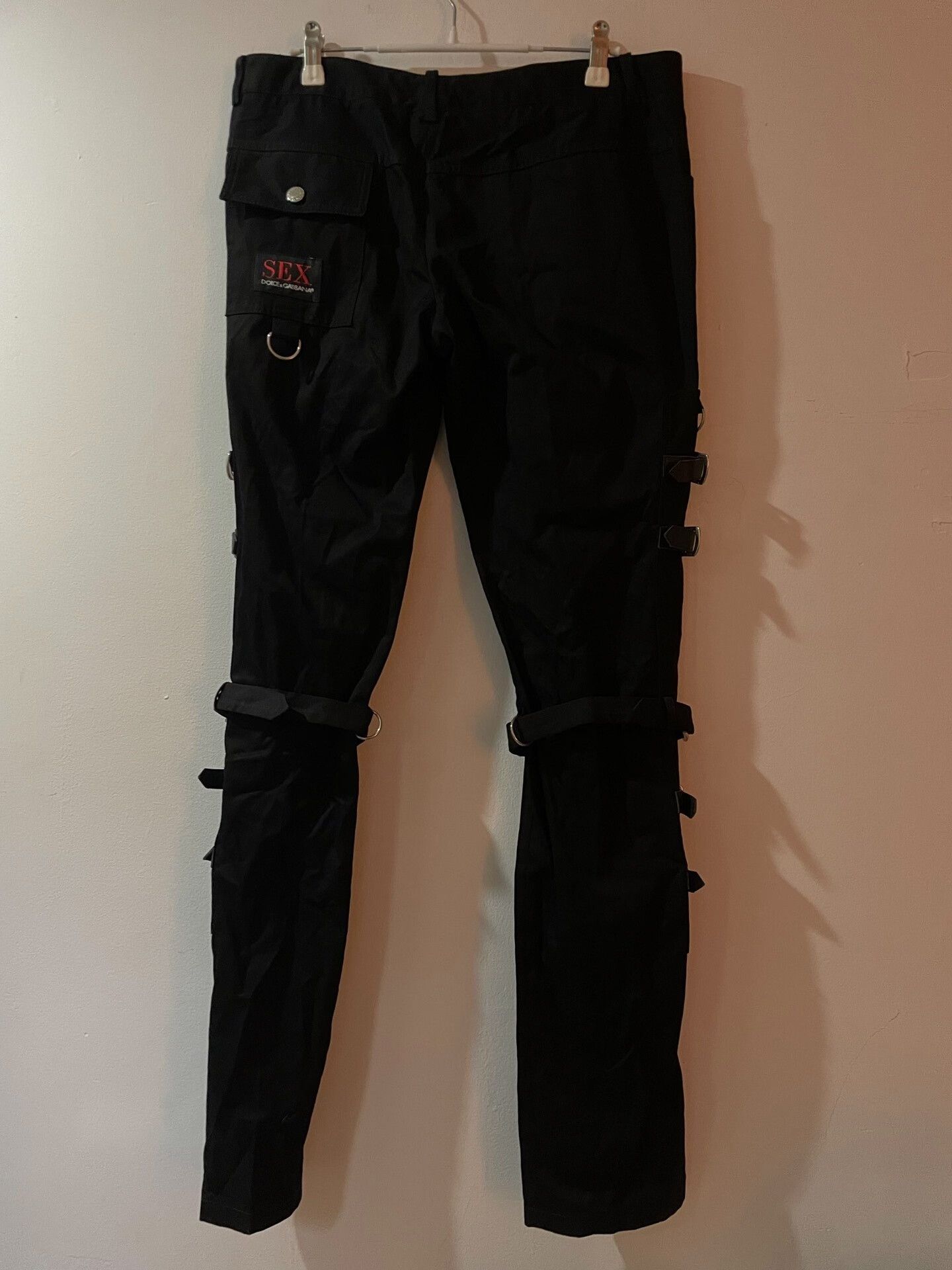 Dolce & Gabbana black bondage low-rise pants by Dolce&Gabbana Size US 32 / EU 48 - 2 Thumbnail