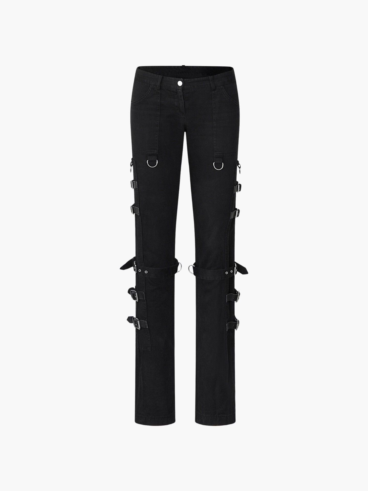 Dolce & Gabbana black bondage low-rise pants by Dolce&Gabbana Size US 32 / EU 48 - 7 Thumbnail