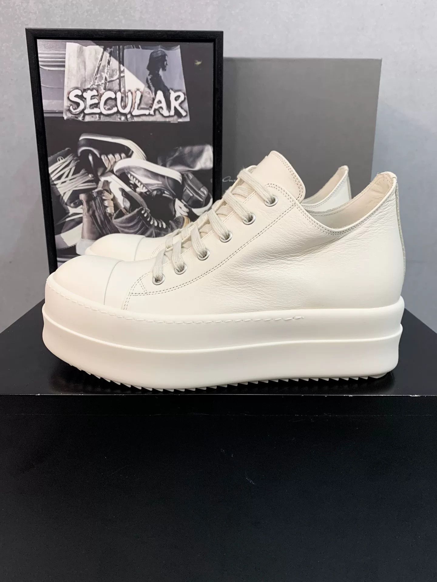 Rick Owens rick owens white platform casual sneakers Size US 7 / IT 37 - 2 Thumbnail