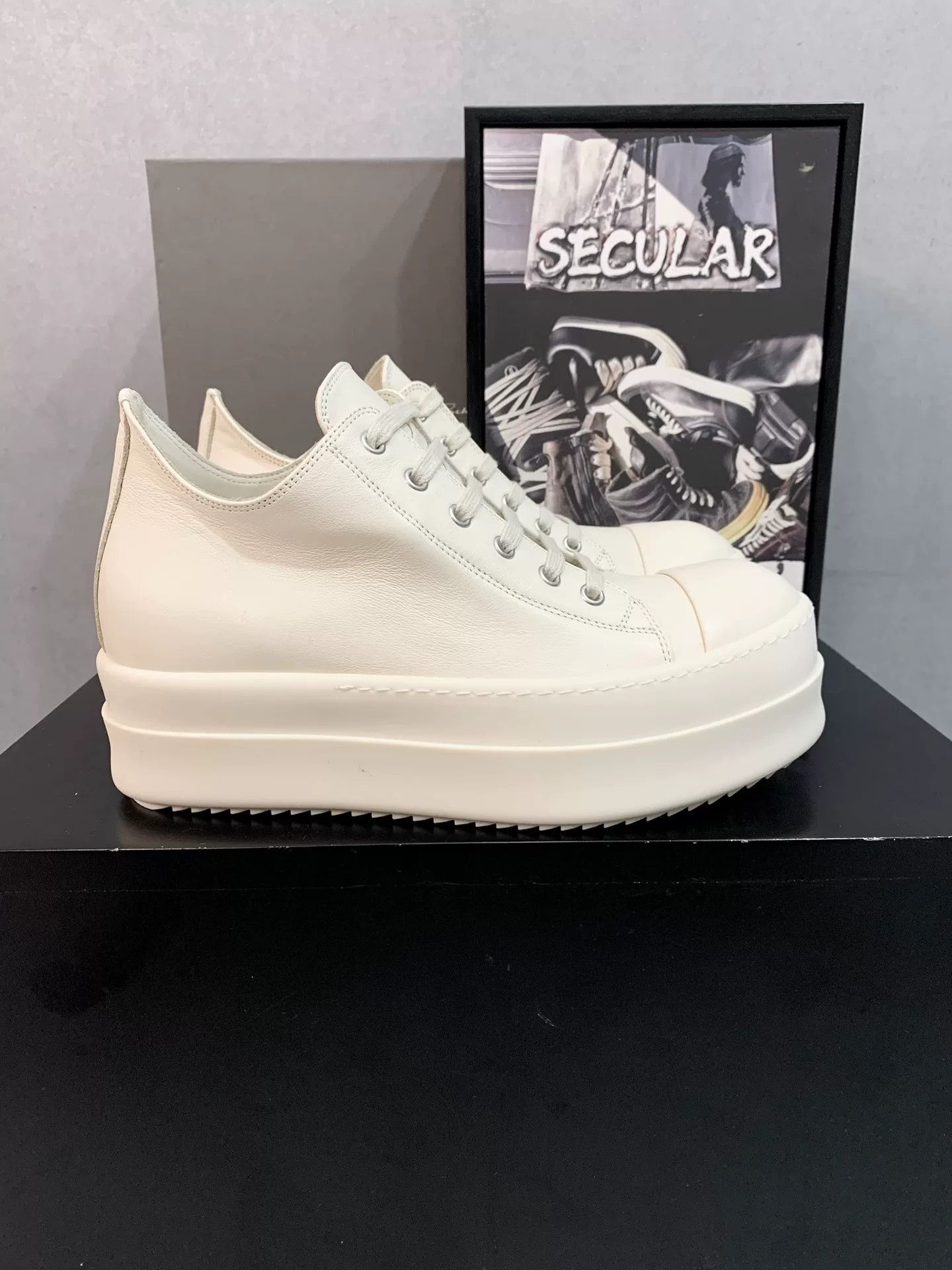 Rick Owens rick owens white platform casual sneakers Size US 7 / IT 37 - 3 Thumbnail