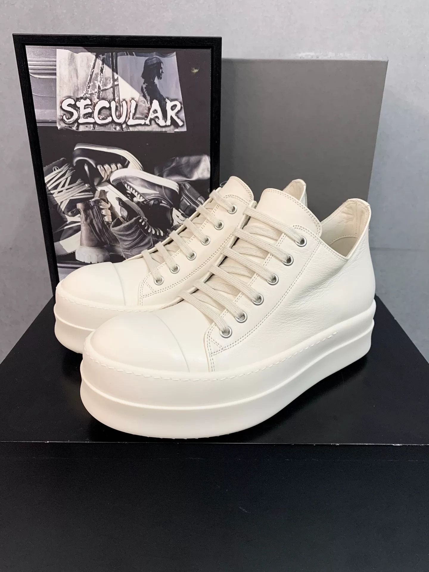 Rick Owens rick owens white platform casual sneakers Size US 7 / IT 37 - 4 Thumbnail