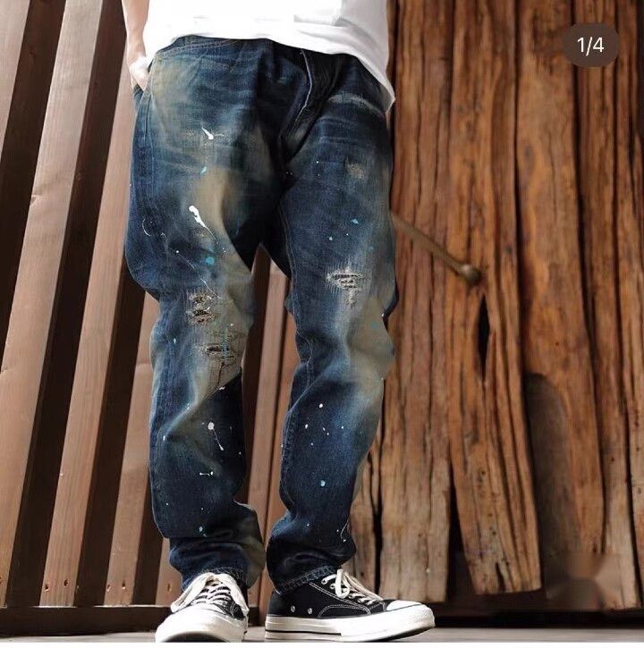 Hiroshi Fujiwara distressed blue starry denim pants Size US 36 / EU 52 - 9 Thumbnail