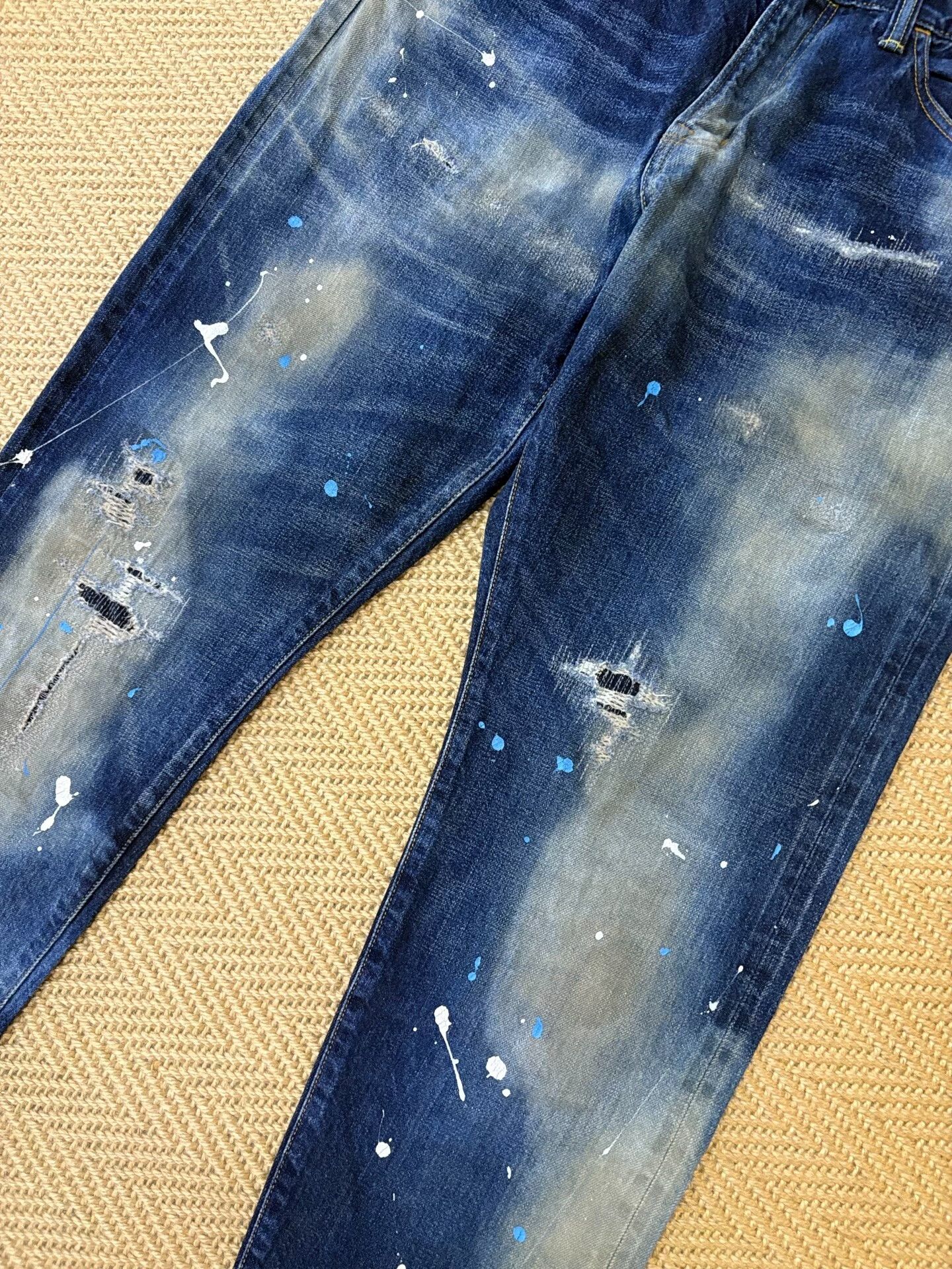 Hiroshi Fujiwara distressed blue starry denim pants Size US 36 / EU 52 - 3 Thumbnail