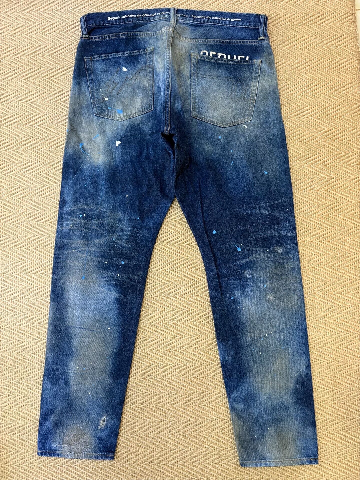 Hiroshi Fujiwara distressed blue starry denim pants Size US 36 / EU 52 - 2 Thumbnail