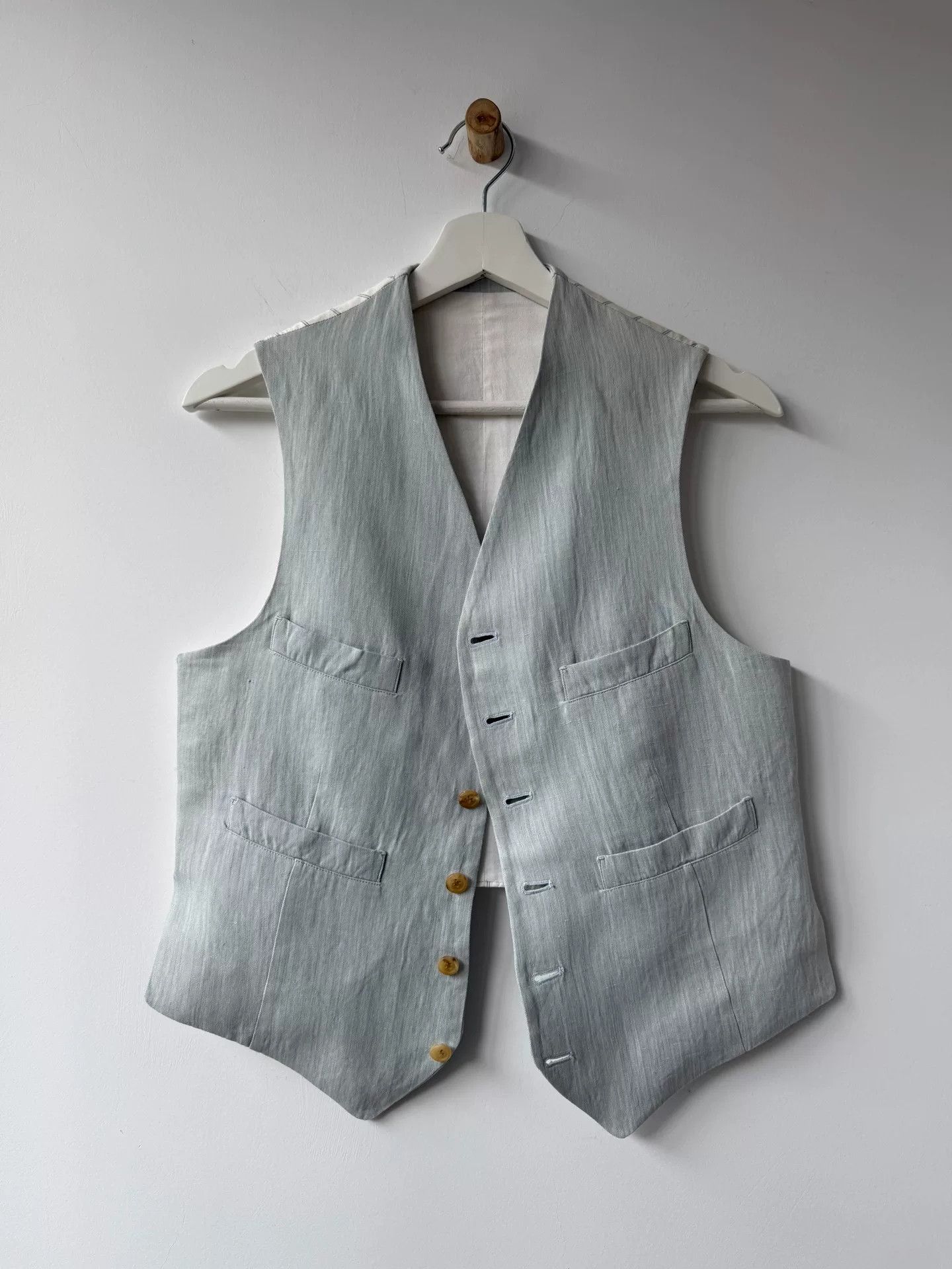 Y's Yohji Yamamoto 90s Style Linen Vest Size US M / EU 48-50 / 2 - 4 Thumbnail
