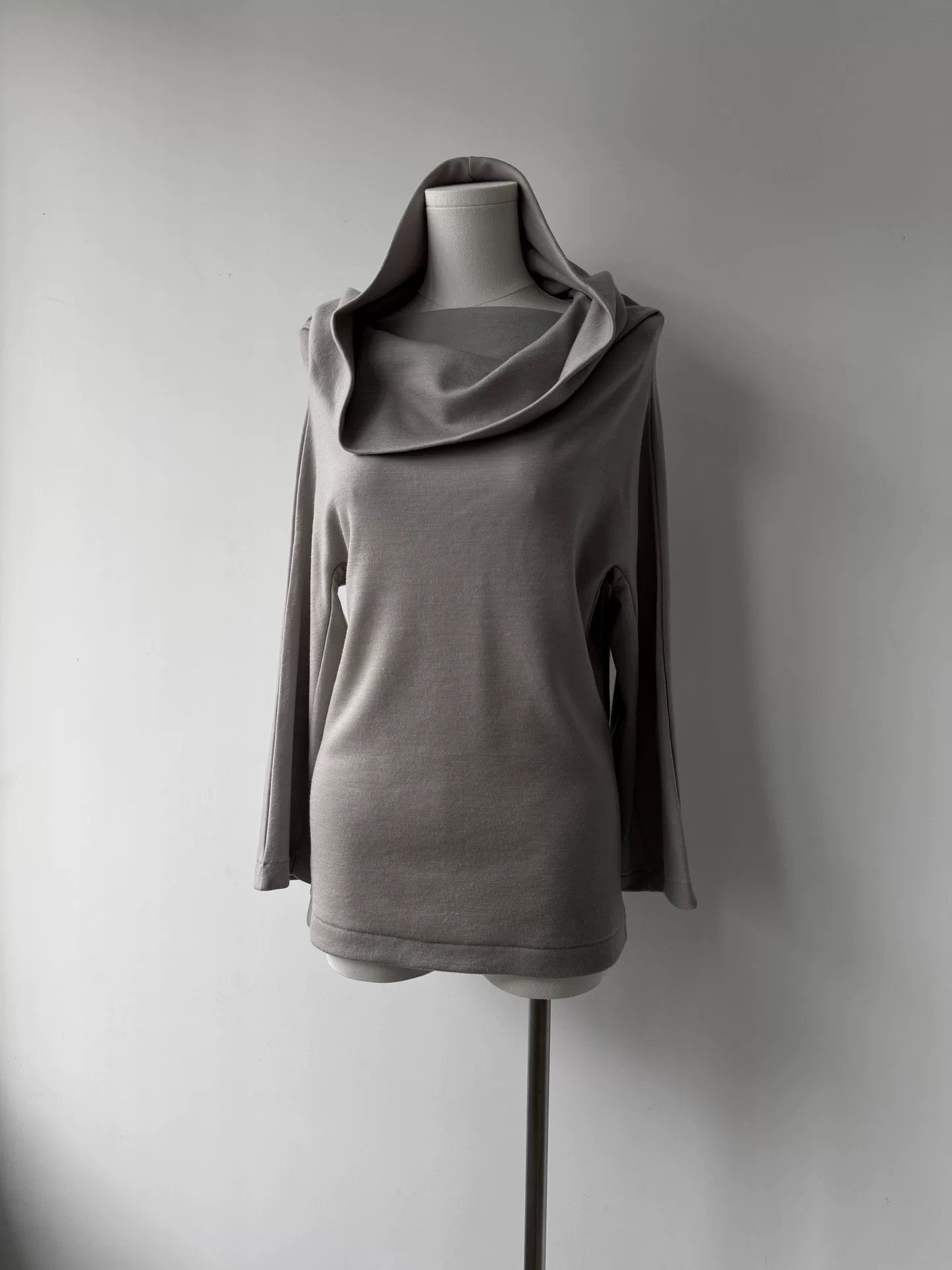Yohji Yamamoto gray hooded wool top by Yohji Yamamoto Size S / US 4 / IT 40 - 3 Thumbnail