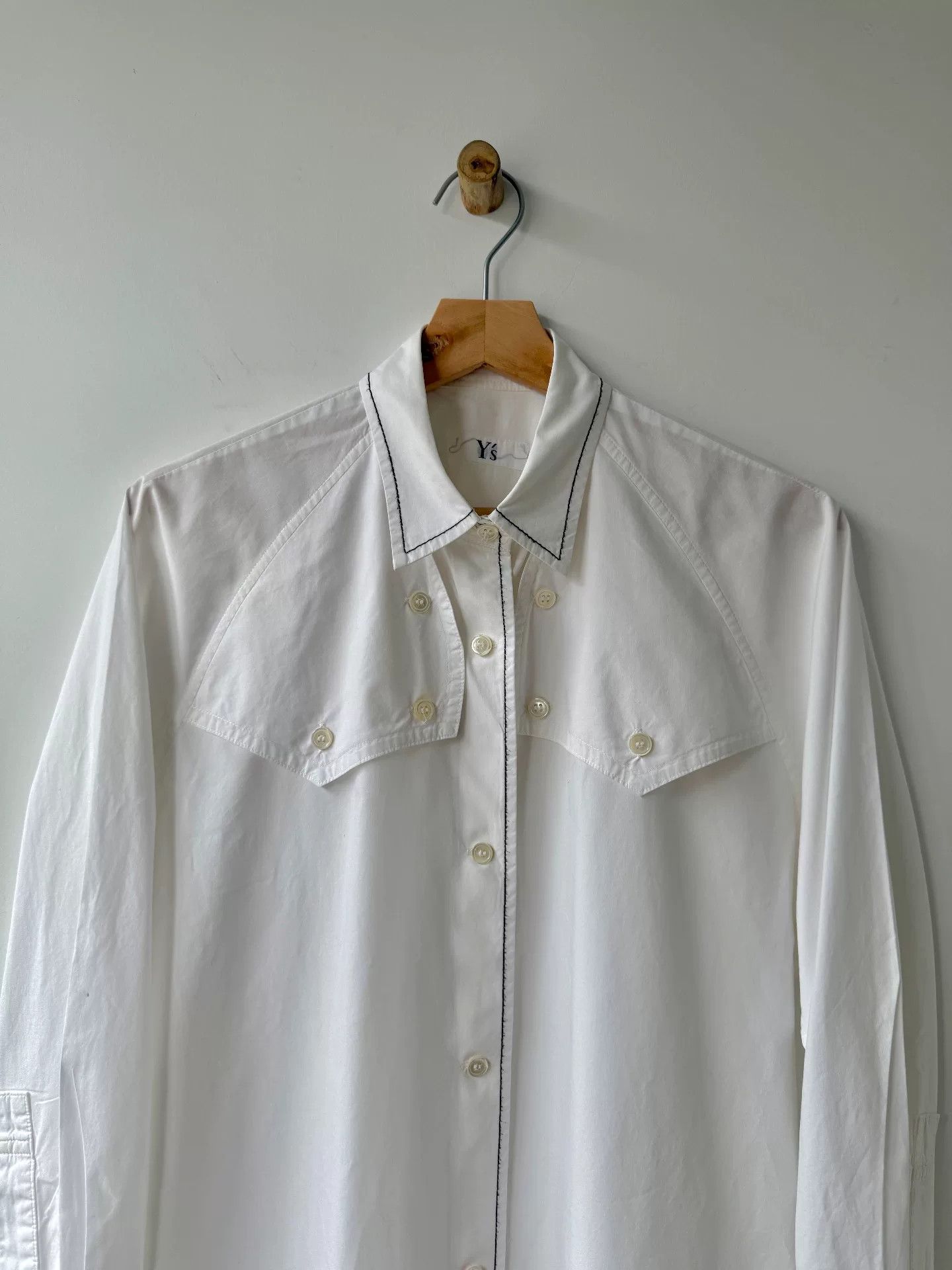 Y's Yohji Yamamoto Y's White Long Sleeve Shirt Size S / US 4 / IT 40 - 4 Thumbnail