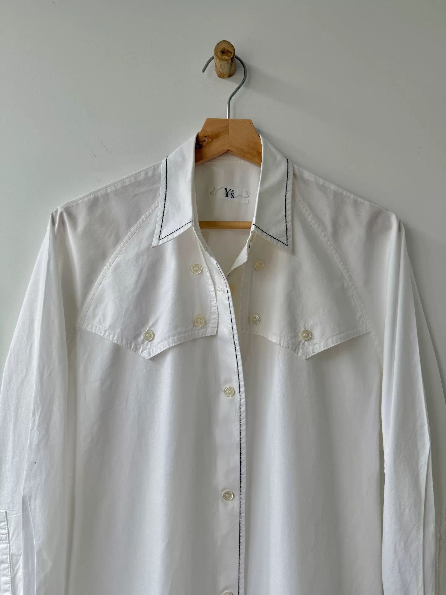 Y's Yohji Yamamoto Y's White Long Sleeve Shirt Size S / US 4 / IT 40 - 2 Thumbnail