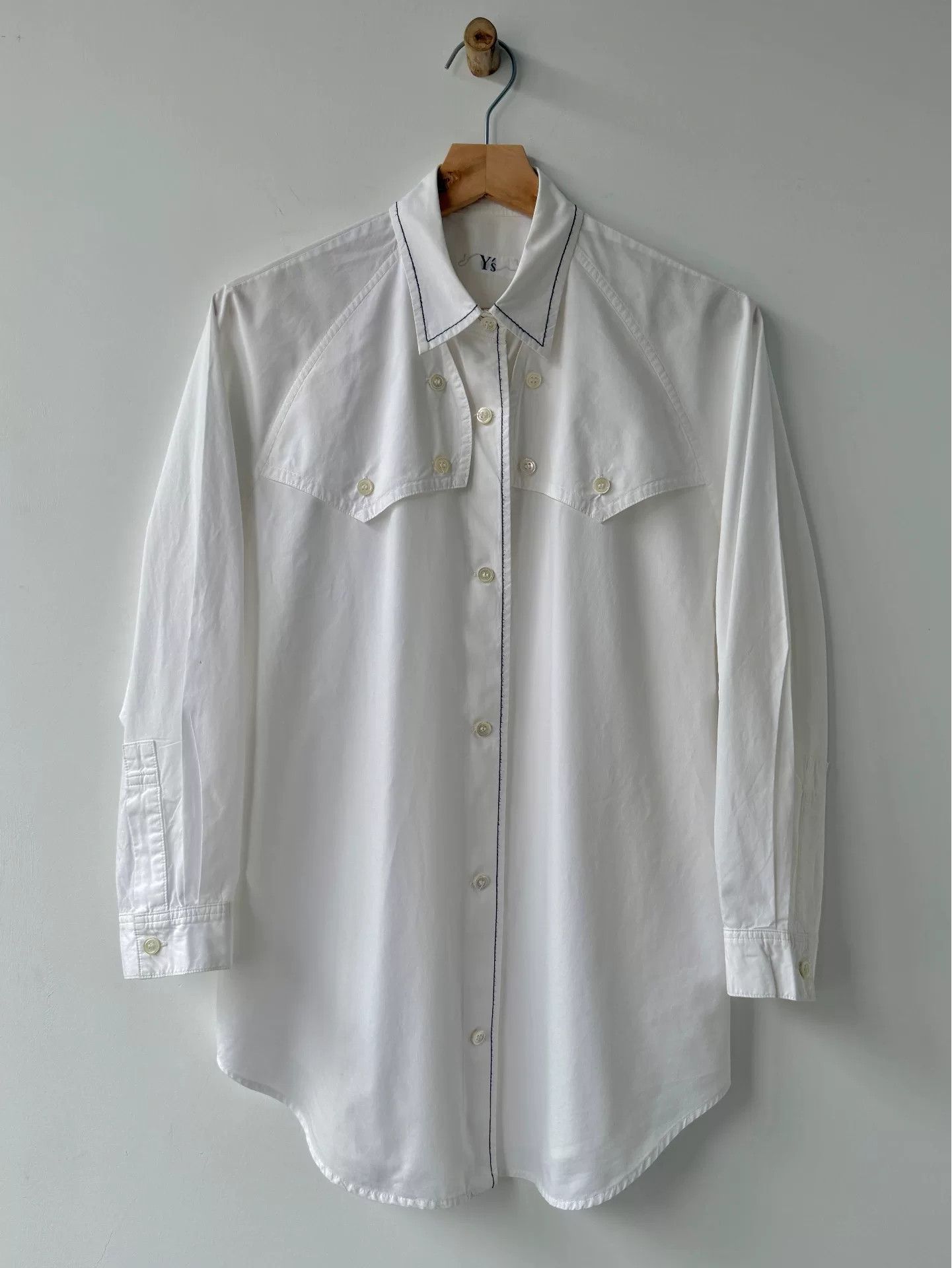 Y's Yohji Yamamoto Y's White Long Sleeve Shirt Size S / US 4 / IT 40 - 3 Thumbnail