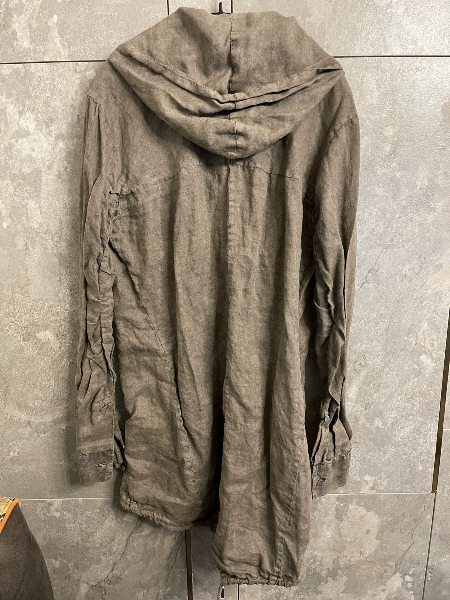 Masnada oversized khaki linen coat with large collar Size US M / EU 48-50 / 2 - 3 Thumbnail
