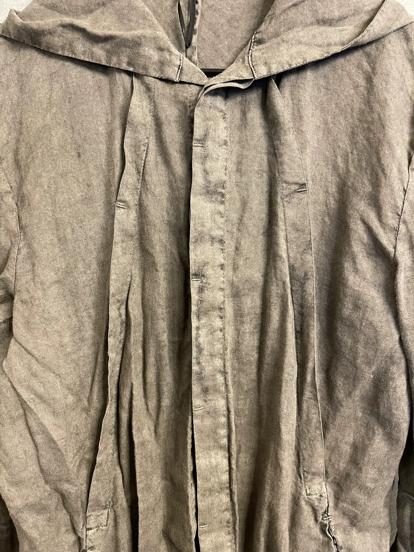 Masnada oversized khaki linen coat with large collar Size US M / EU 48-50 / 2 - 2 Thumbnail