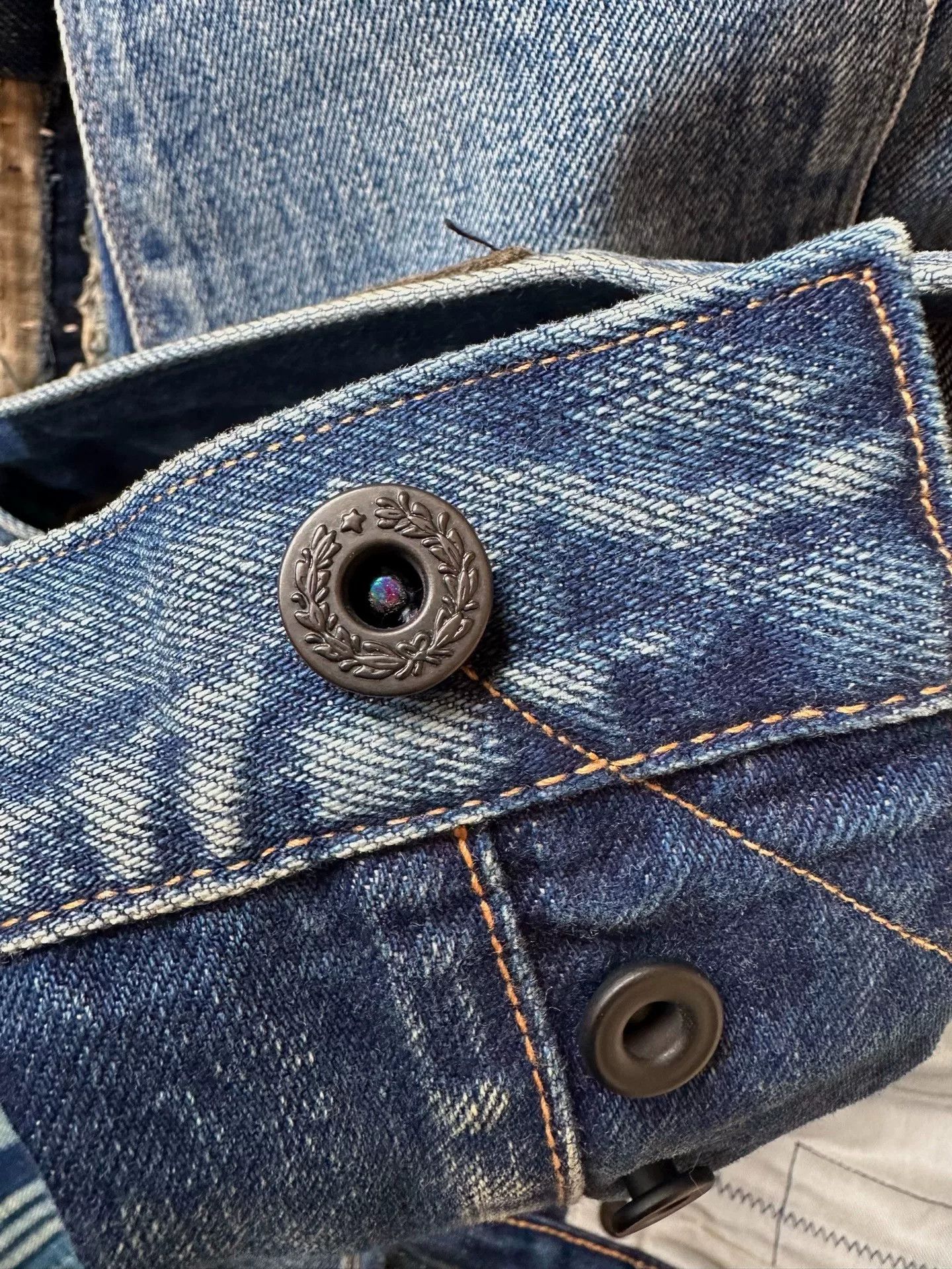 KURO distressed boro patchwork red ear denim pants Size 32" / US 10 / IT 46 - 6 Thumbnail