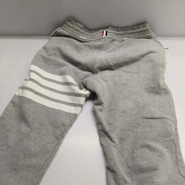 Thom Browne Thom Browne Gray Striped Knit Sweatpants Size US 30 / EU 46 - 7 Thumbnail
