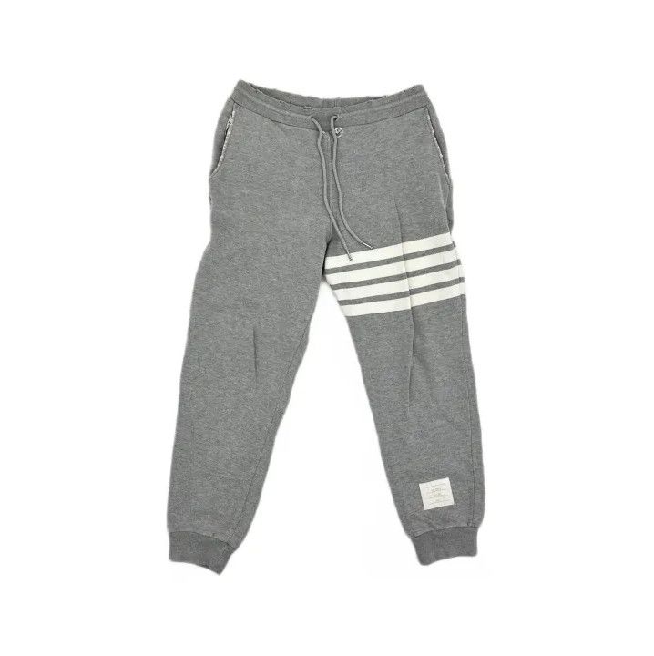 Thom Browne Thom Browne Gray Striped Knit Sweatpants Size US 30 / EU 46 - 2 Thumbnail