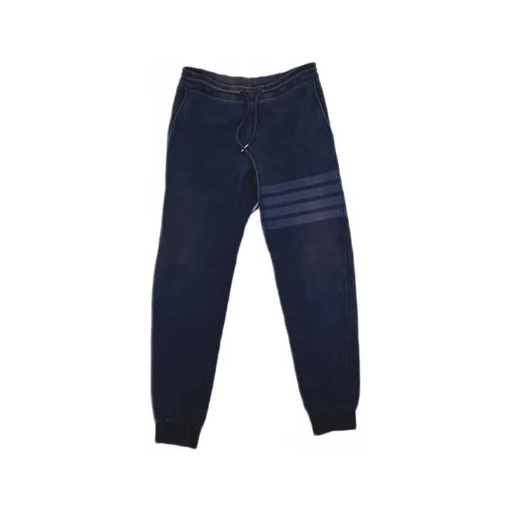 Thom Browne Thom Browne Navy Striped Knit Sweatpants Size US 30 / EU 46 - 2 Thumbnail