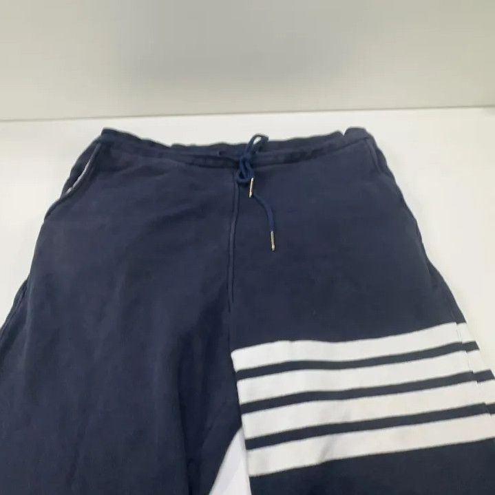 Thom Browne Thom Browne Classic Stripe Sports Shorts in Navy Blue Size US 30 / EU 46 - 9 Thumbnail