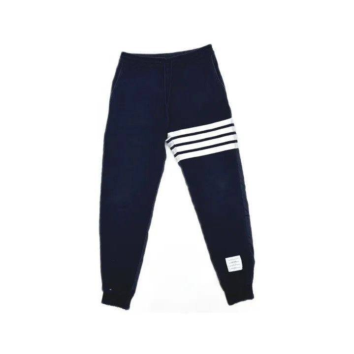 Thom Browne Thom Browne Navy Striped Sports Pants for Men Size US 30 / EU 46 - 2 Thumbnail
