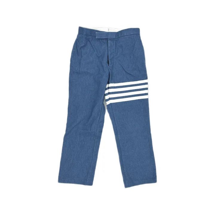 Thom Browne Thom Browne Blue Relaxed Fit Trousers for Men Size US 30 / EU 46 - 2 Thumbnail