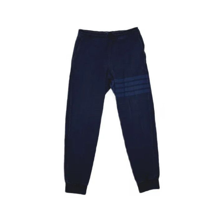 Thom Browne Thom Browne Navy Knit Sports Pants for Men Size US 34 / EU 50 - 2 Thumbnail