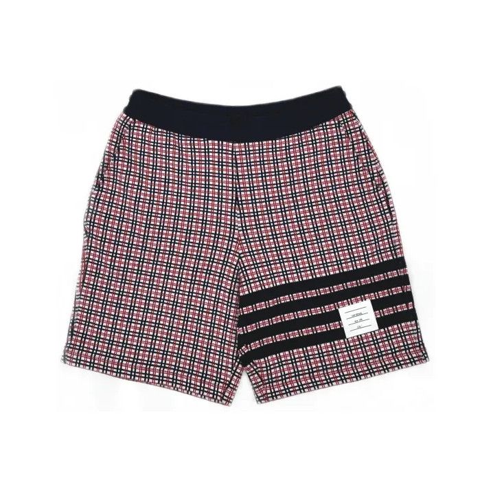 Thom Browne Thom Browne Red Cotton Check Jacquard Sweatshorts Size US 30 / EU 46 - 2 Thumbnail