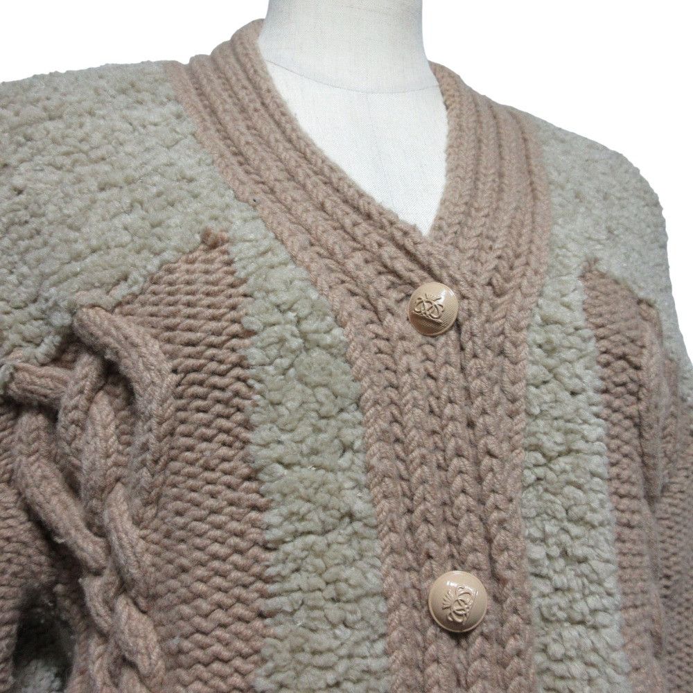 Other Other Drawer Elbow Patch Shearling Knit Cardigan Fur Tops 6515-199-0416 DUTY FREE for USA Size ONE SIZE - 4 Thumbnail