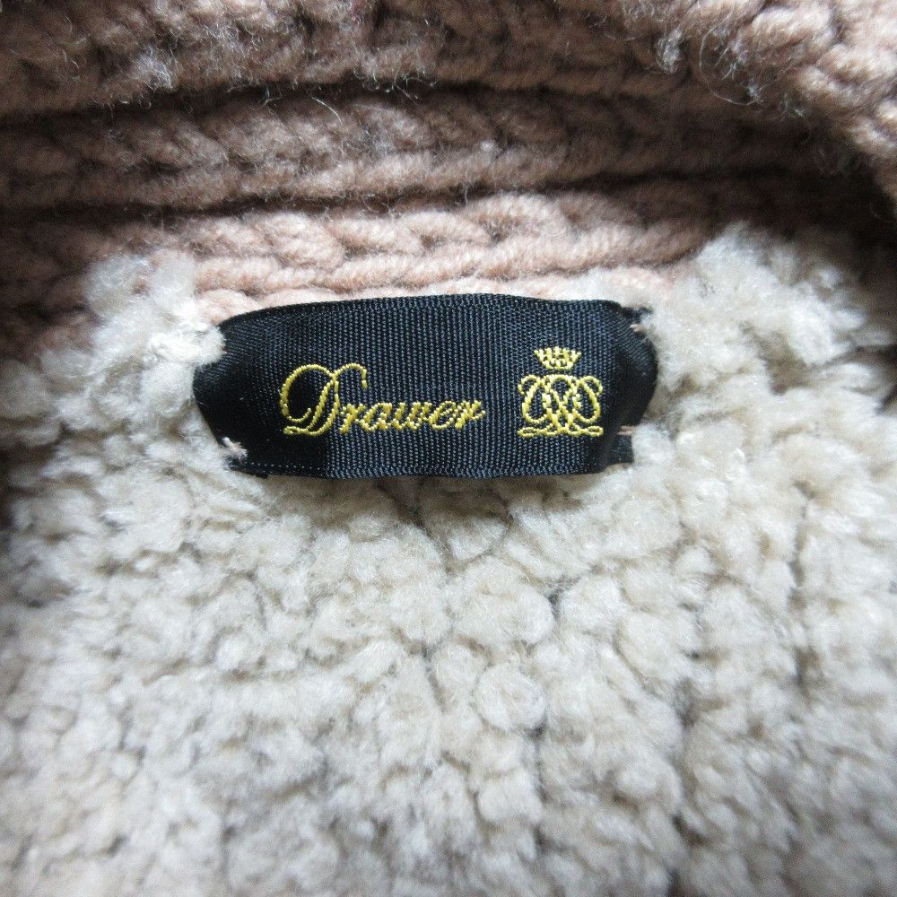 Other Other Drawer Elbow Patch Shearling Knit Cardigan Fur Tops 6515-199-0416 DUTY FREE for USA Size ONE SIZE - 5 Thumbnail